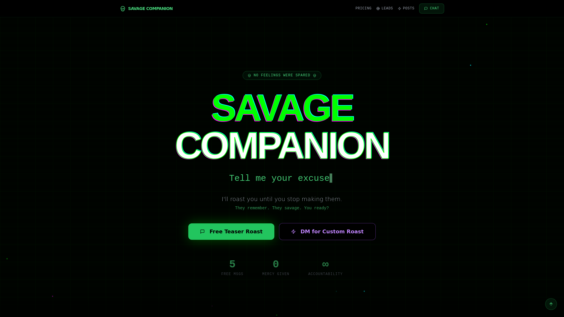 website screenshot of https://savagecompanion.lol/