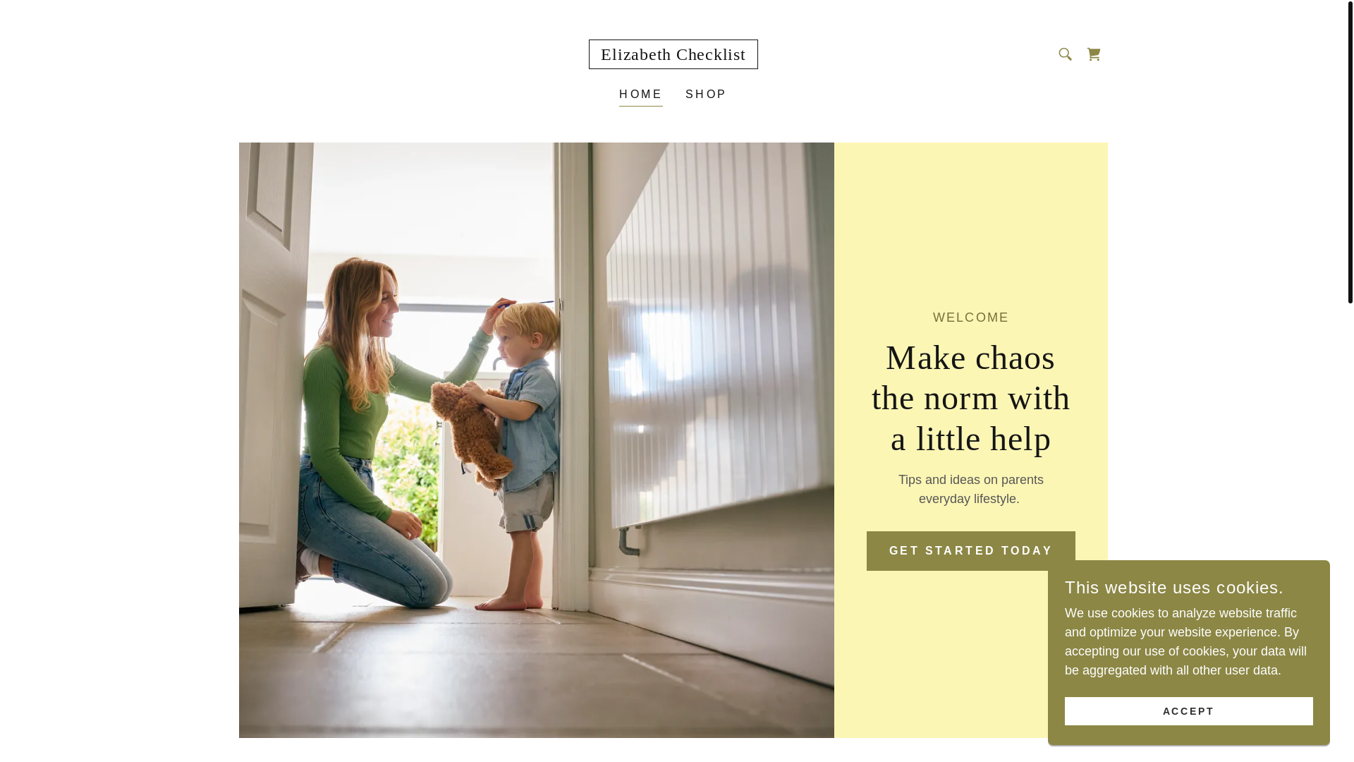website screenshot of https://elizabethschecklist.com/
