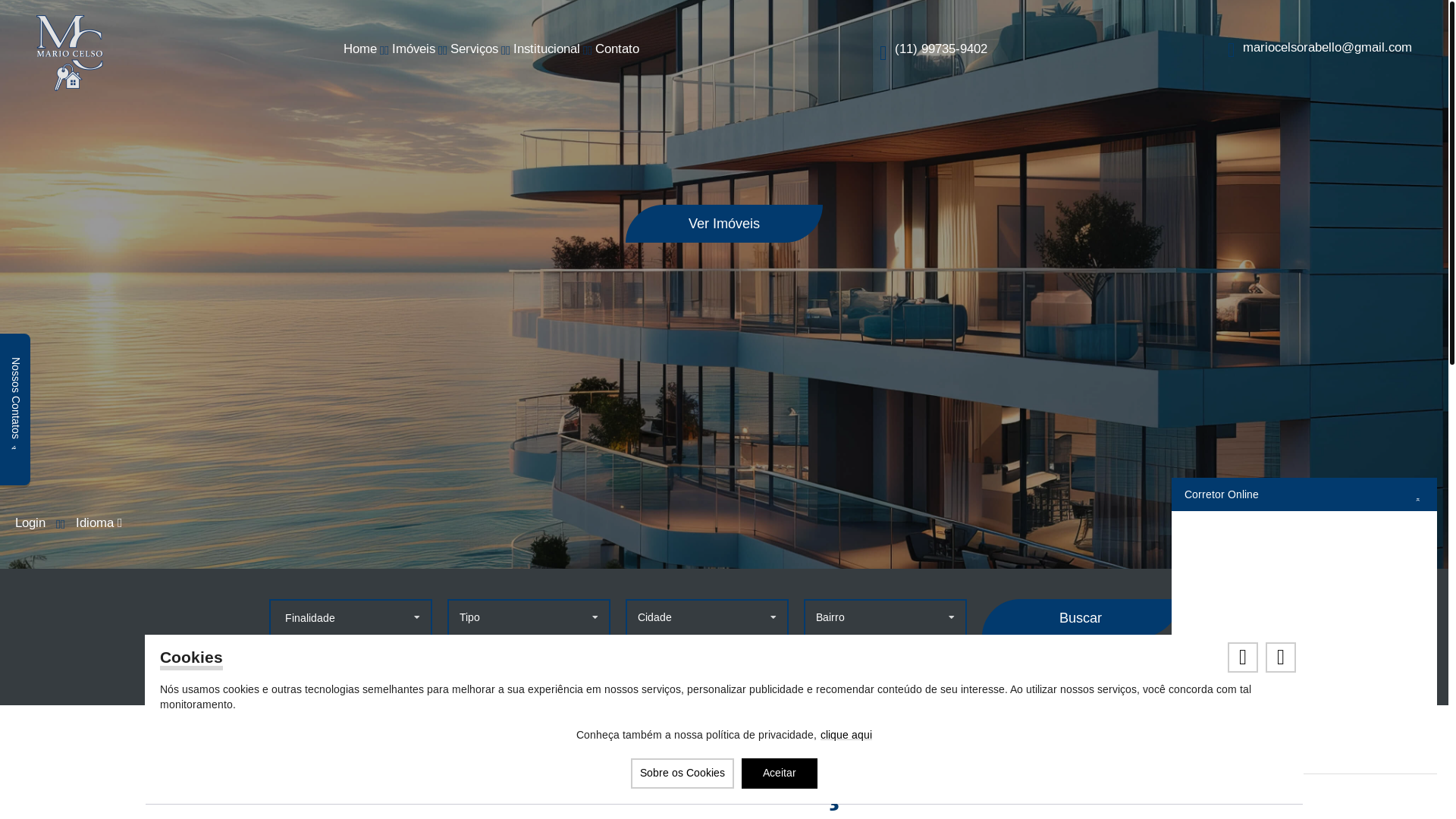 website screenshot of https://mariocelsoimoveis.com.br/