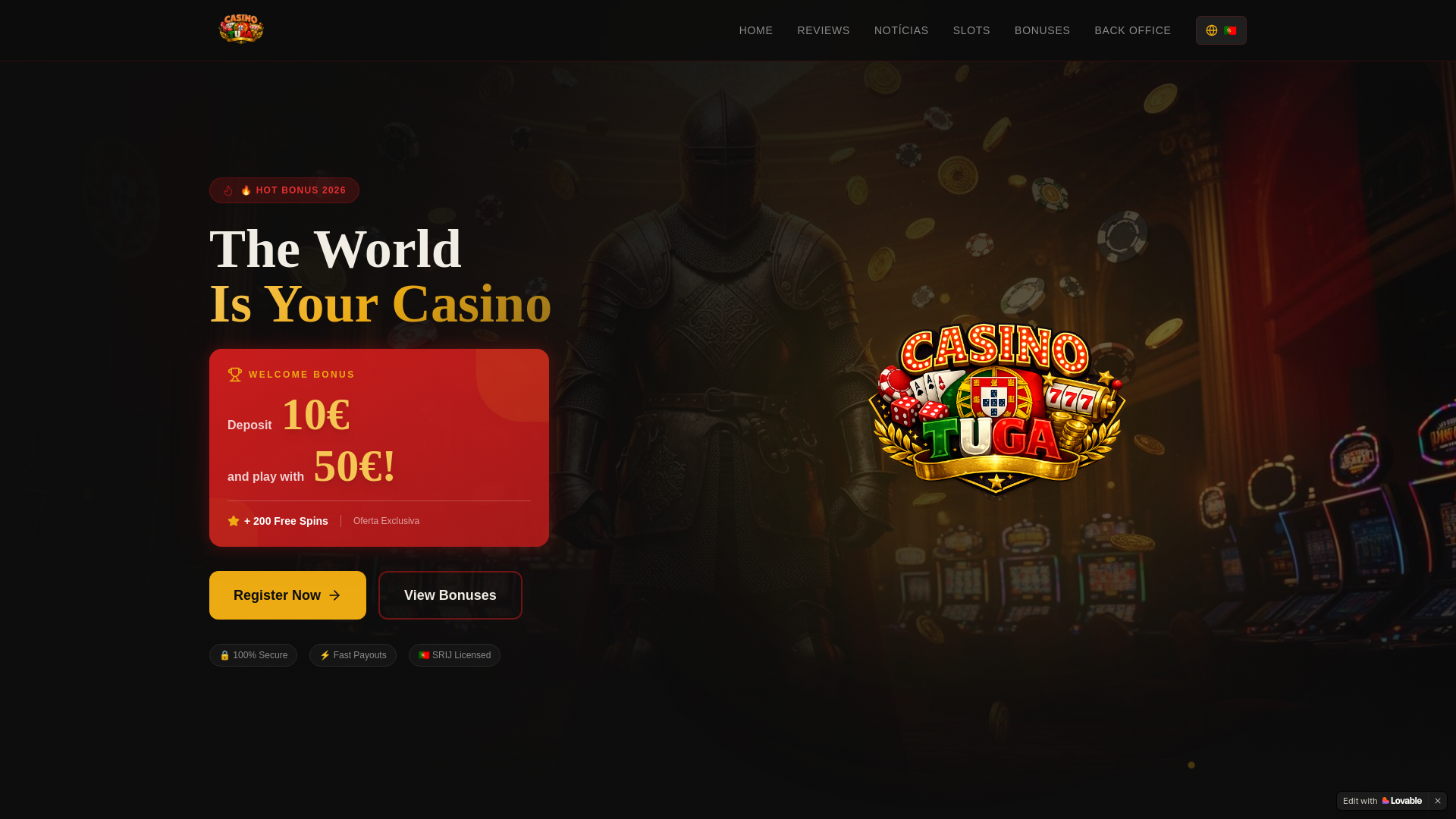 website screenshot of https://casino-tuga.com/