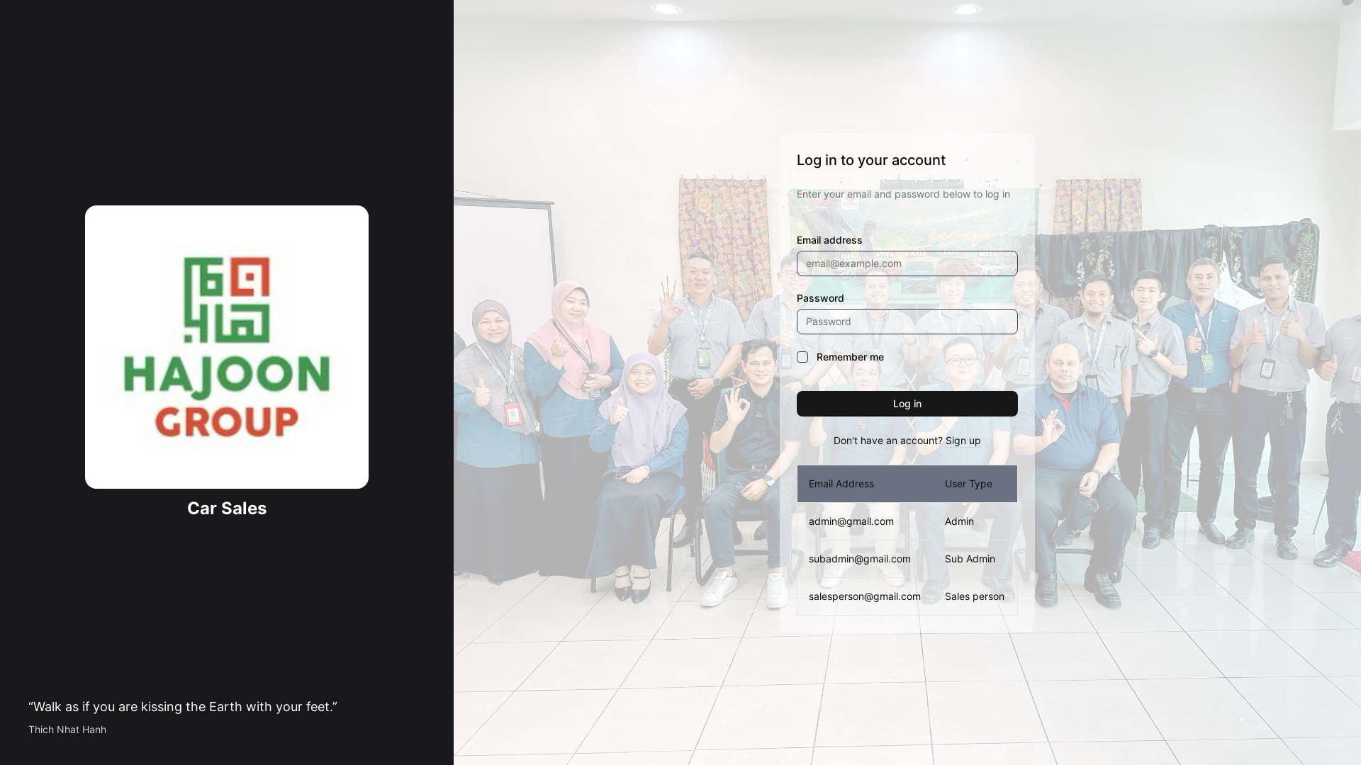 website screenshot of https://hajoongroup.uk/