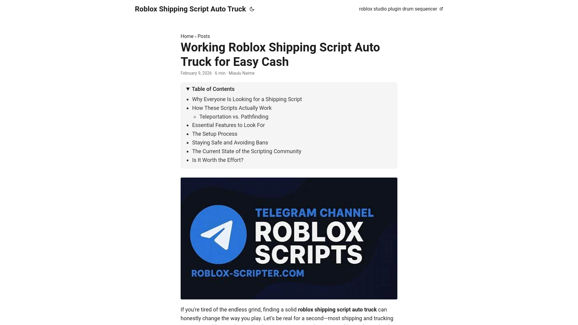 website screenshot of https://roblox-shipping-script-auto-truck.pages.dev/