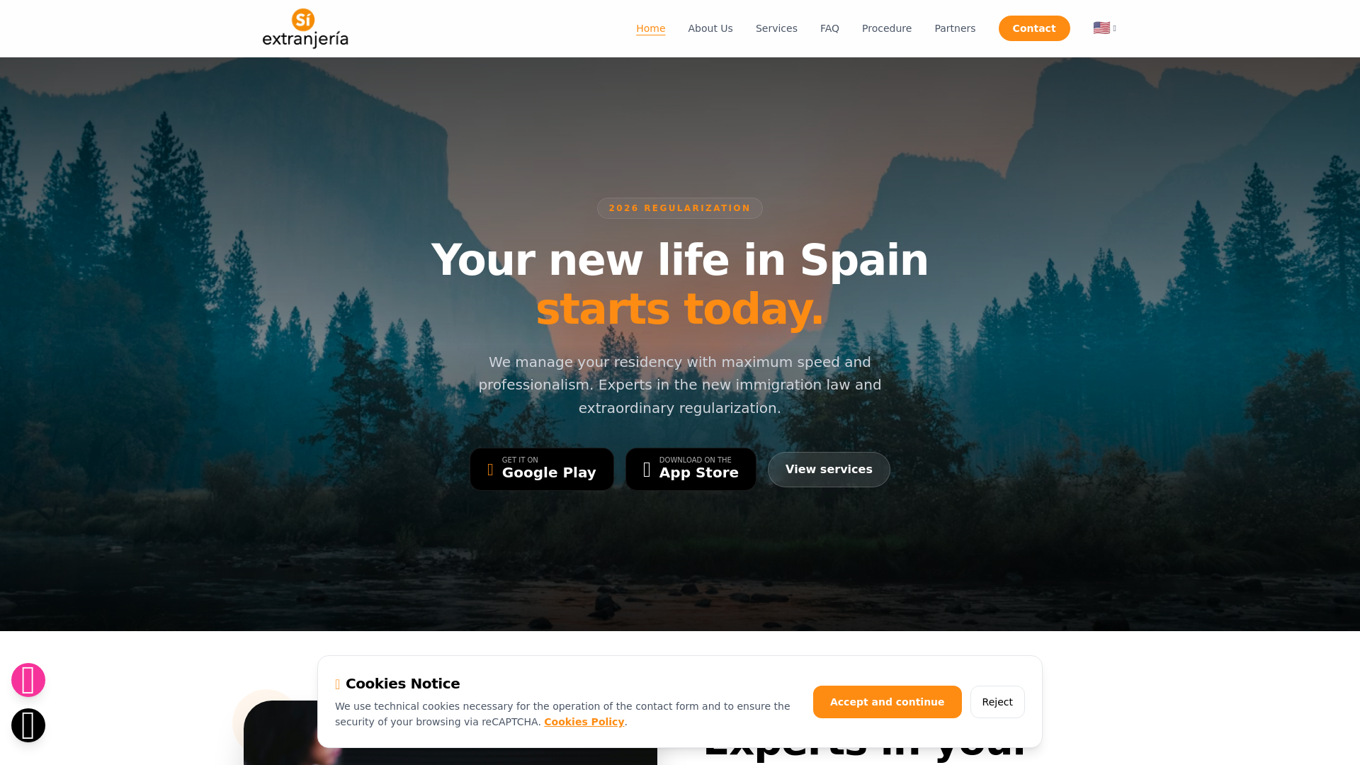 website screenshot of https://siextranjeria.com/