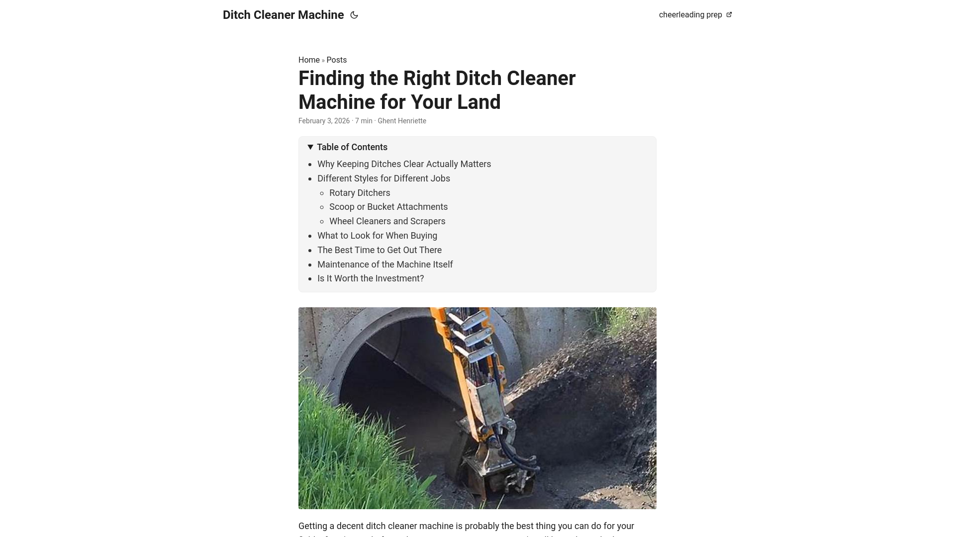 website screenshot of https://ditch-cleaner-machine.pages.dev/