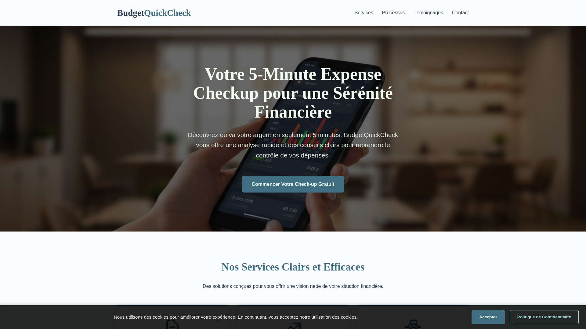 website screenshot of https://budgetquickcheck.digital/