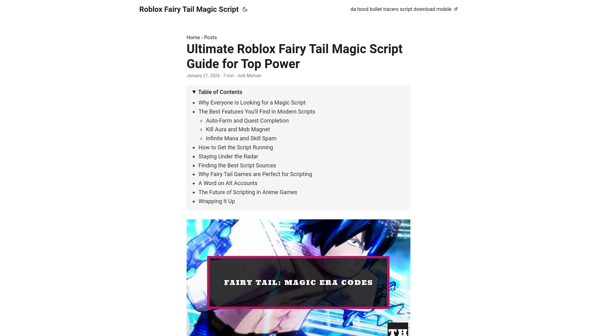 website screenshot of https://robloxfairytailmagicscript.pages.dev/