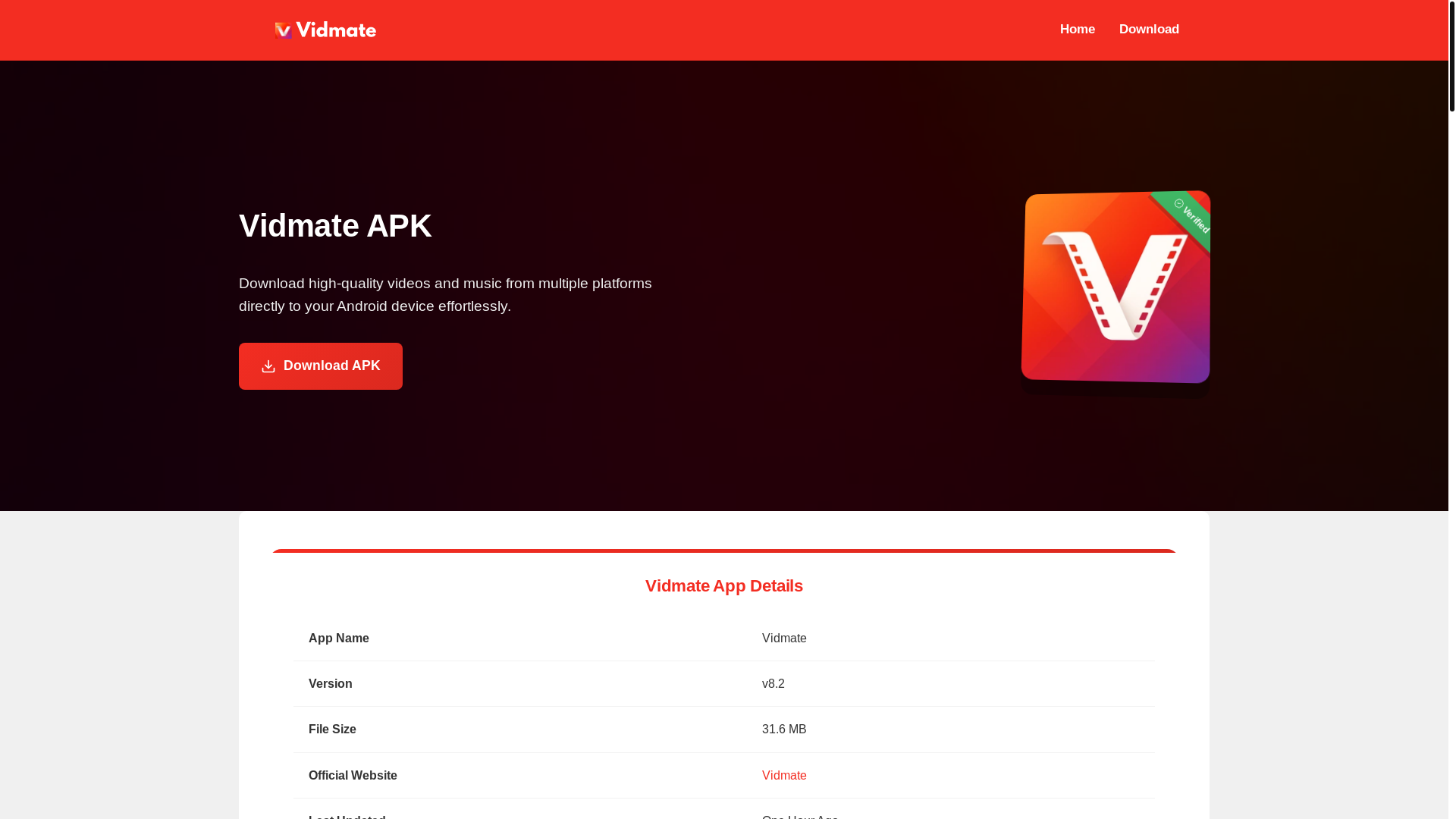 website screenshot of https://viidmateapp.com/
