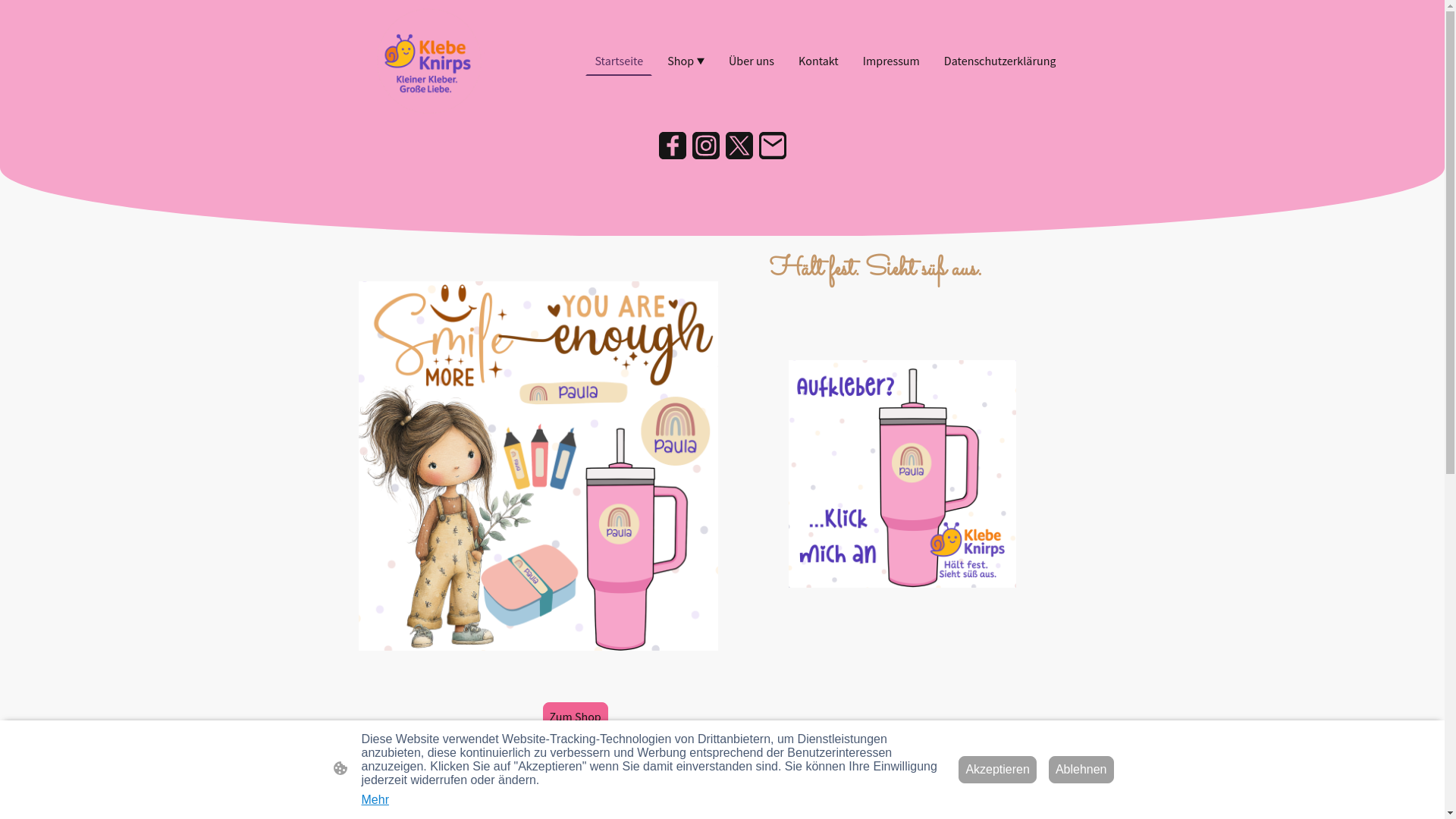 website screenshot of https://klebeknirps.de/