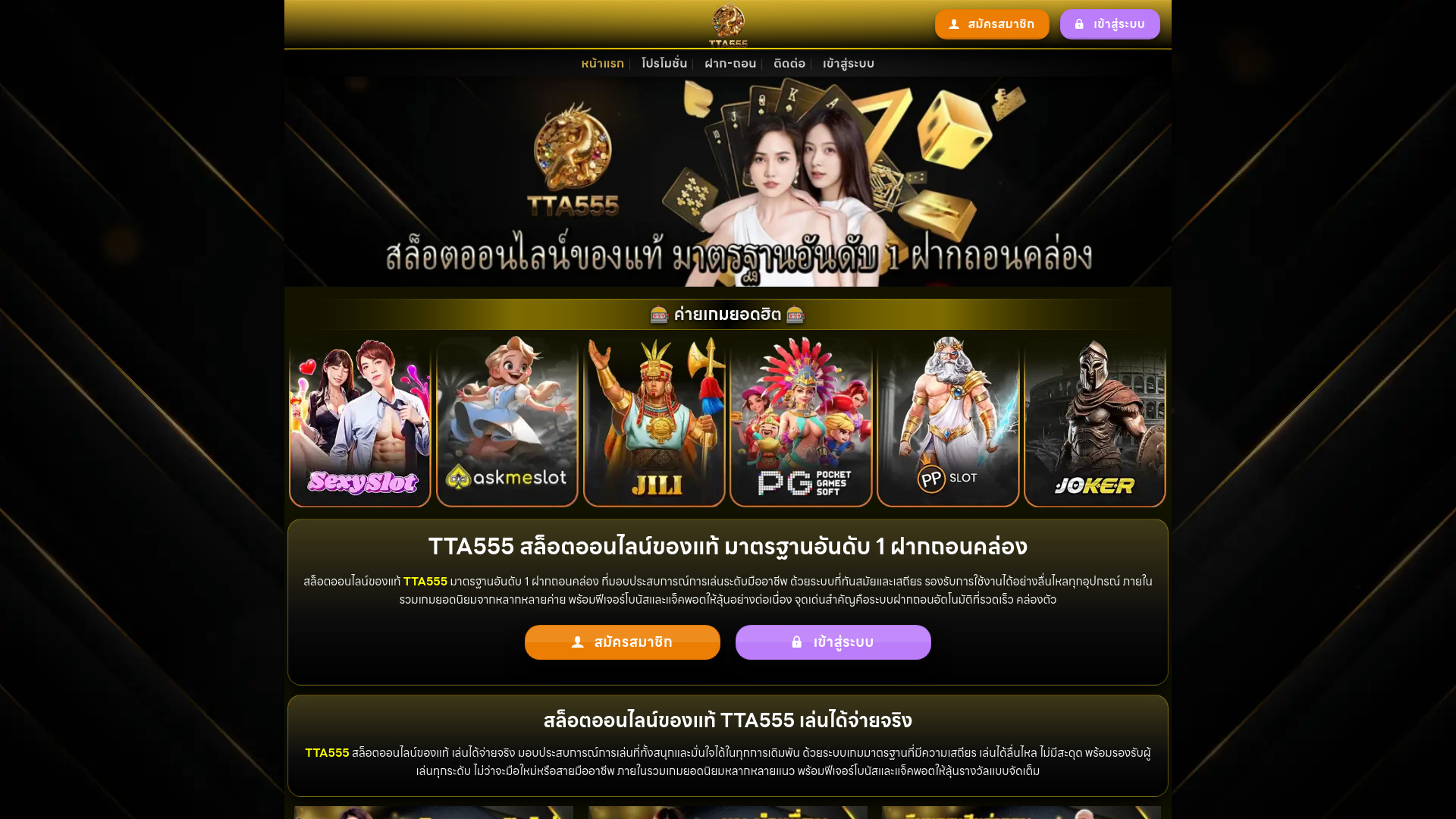 website screenshot of https://tta55555.com