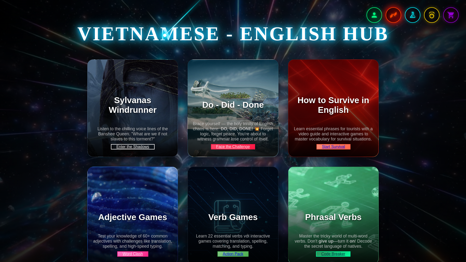 website screenshot of https://vietnamese-english-hub.pages.dev/