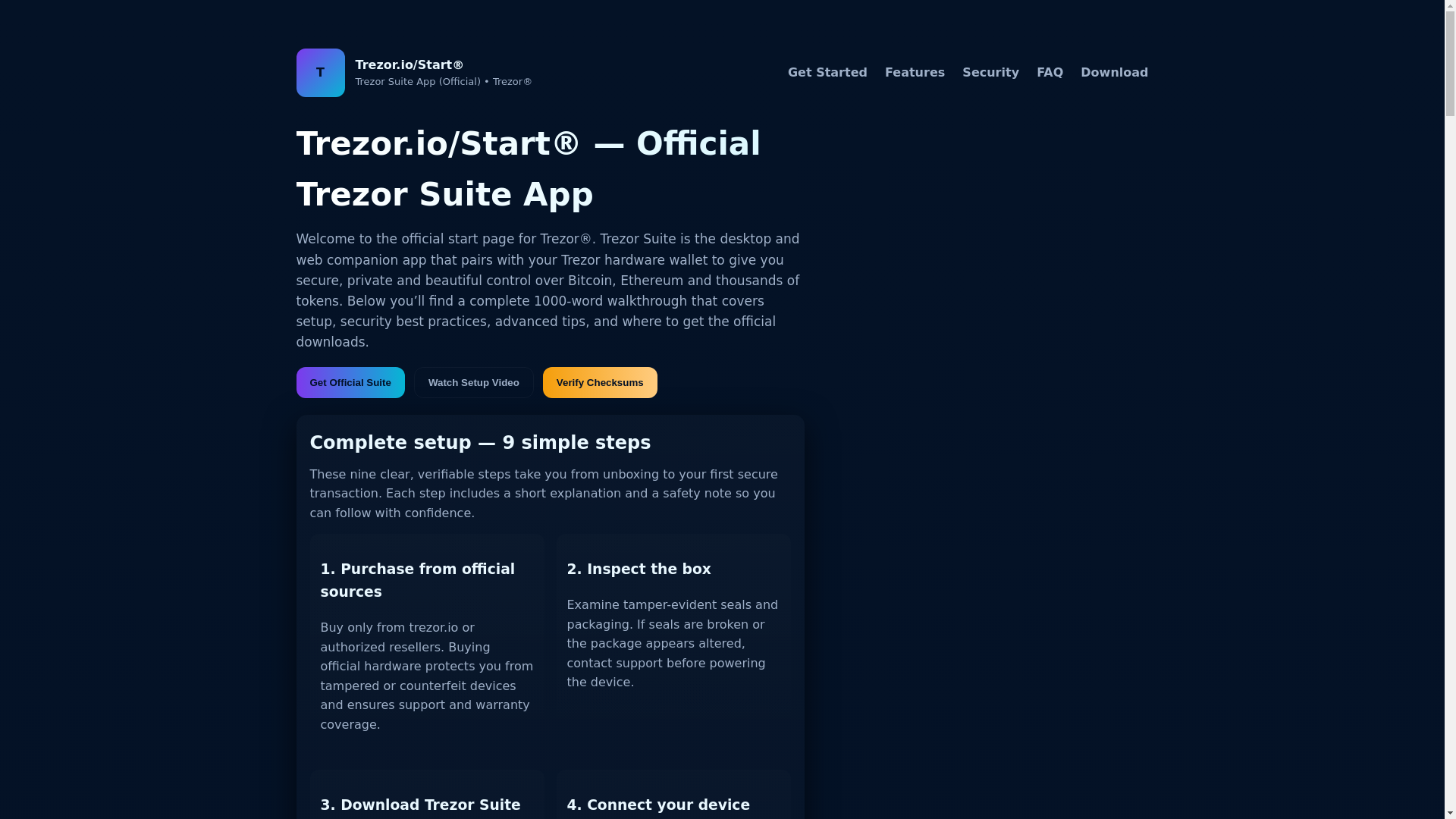 website screenshot of https://trezr-io-start-learnn.pages.dev/