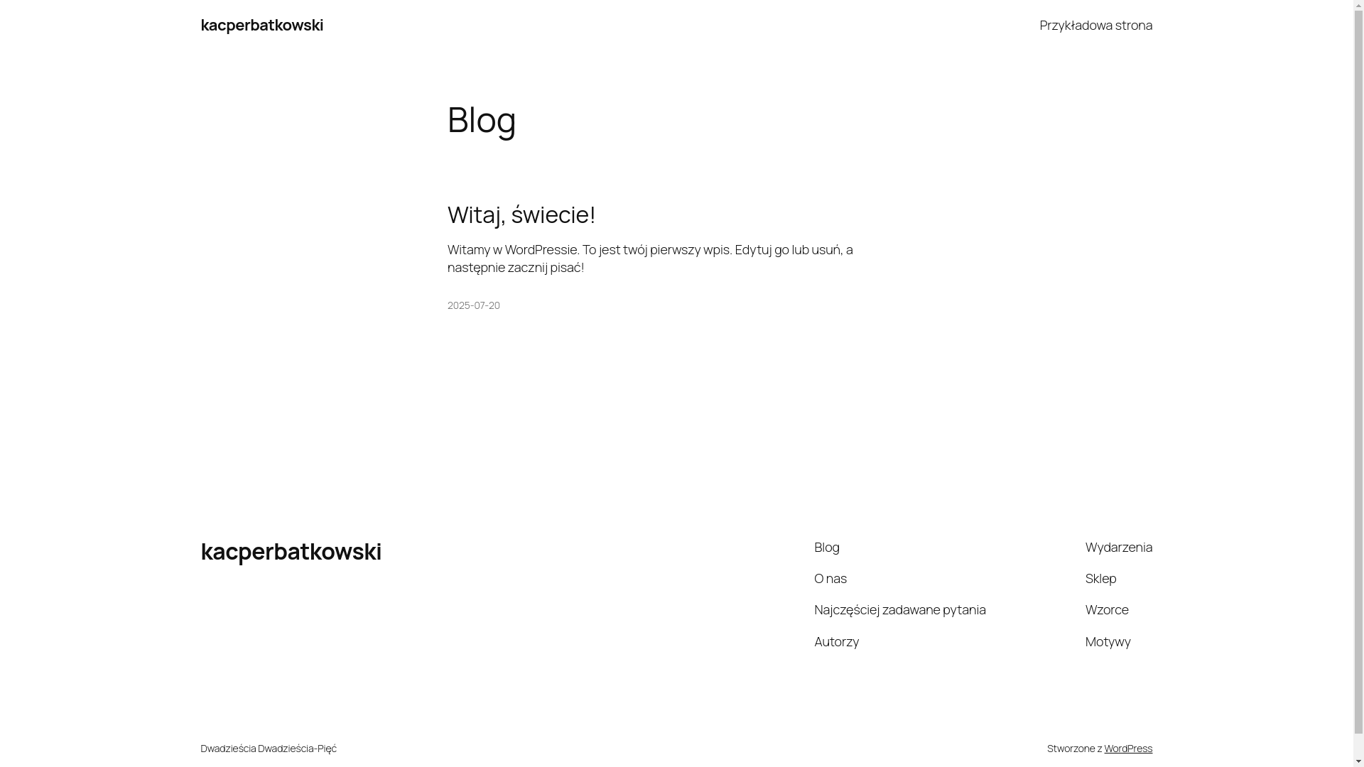 website screenshot of https://kacperbatkowski.pl/