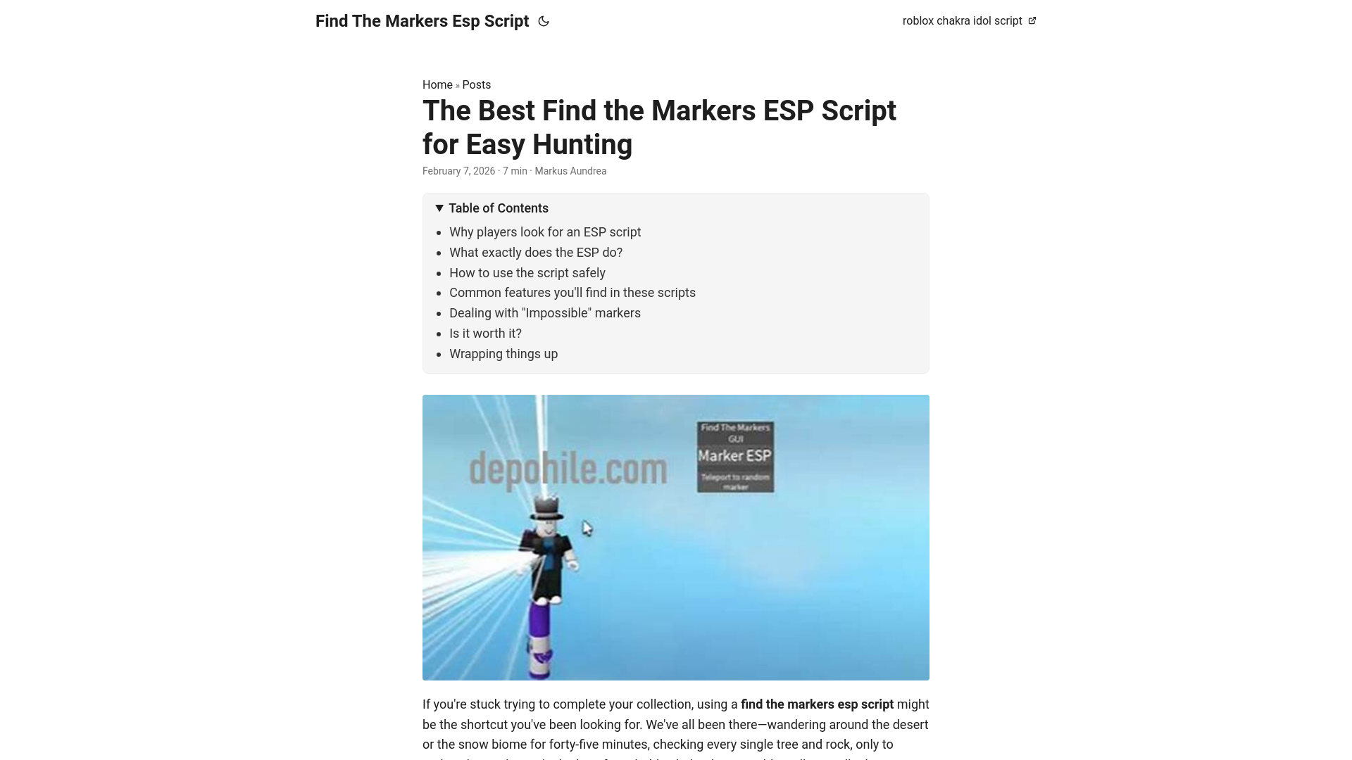 website screenshot of https://find-the-markers-esp-script.pages.dev/