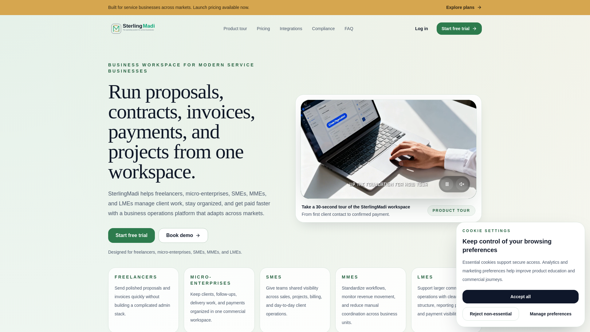 website screenshot of https://sterlingmadi.com