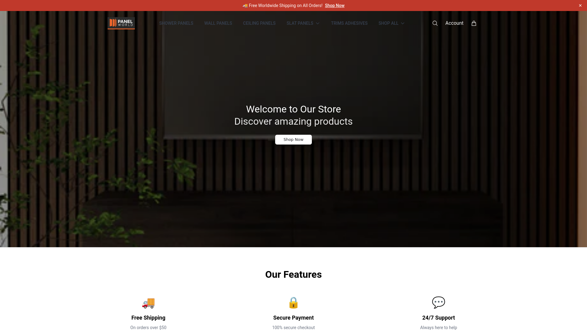 website screenshot of https://panelworldhq.shop/