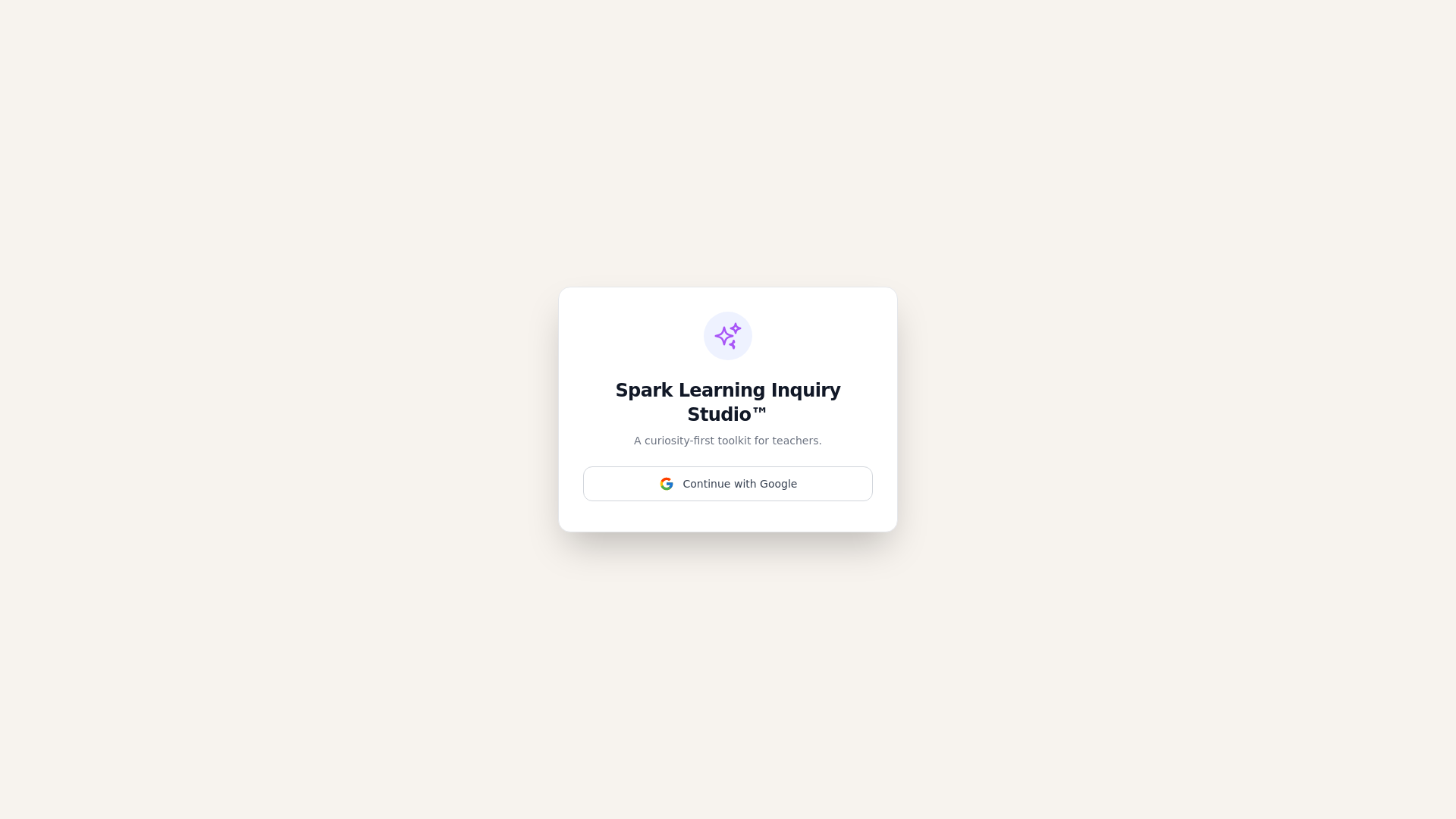 website screenshot of https://sparklearningstudio.ai/