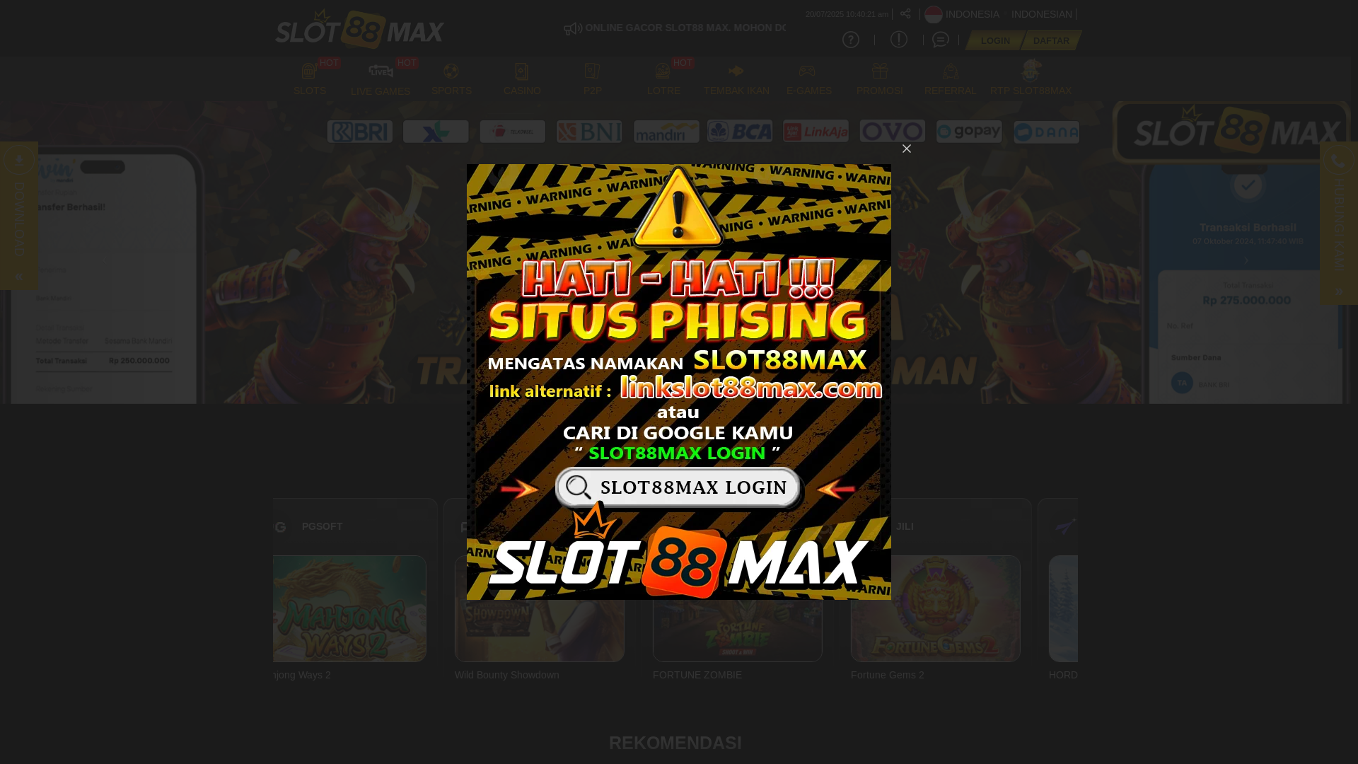 website screenshot of https://s88maxjagal.xyz/