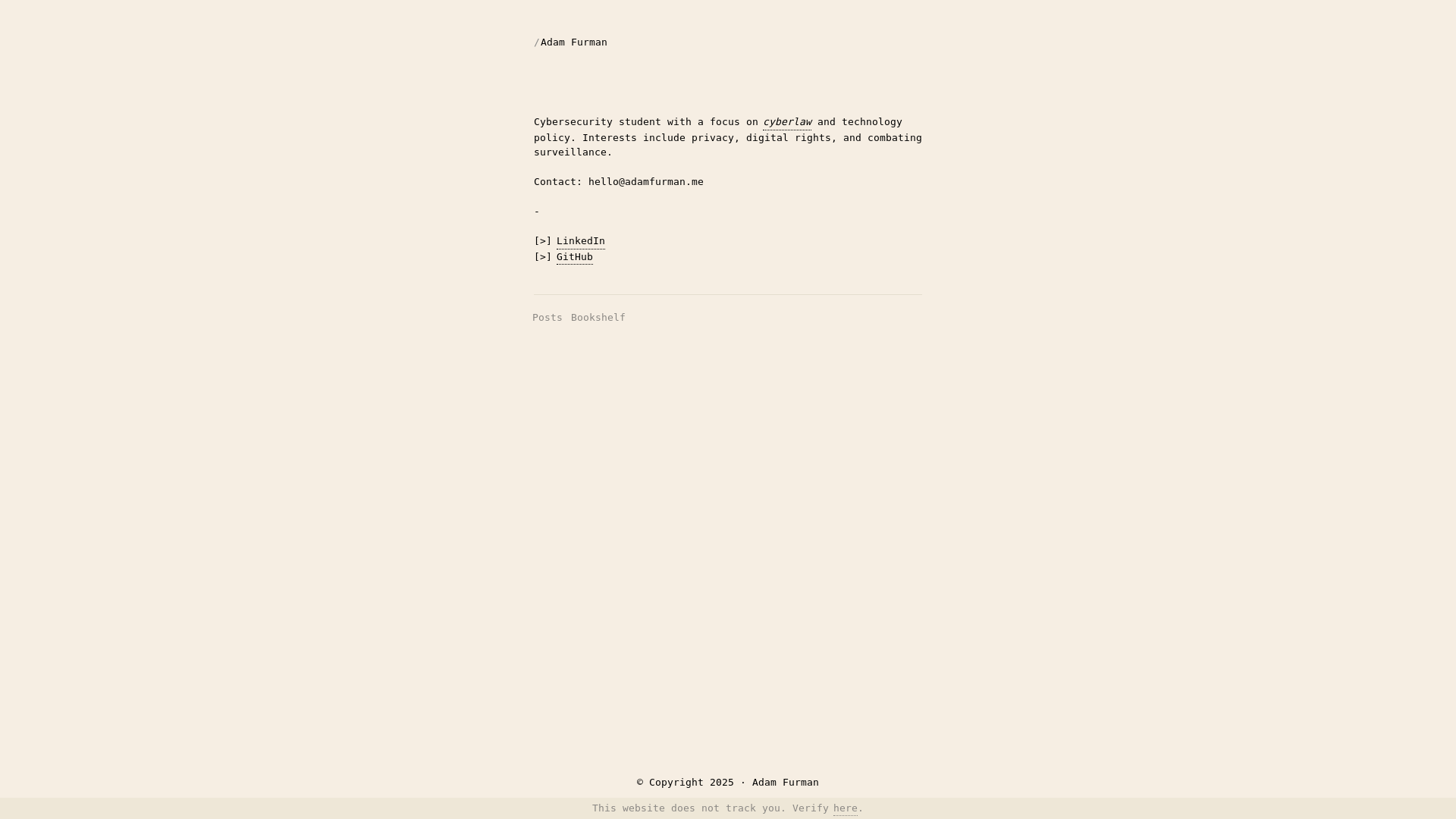 website screenshot of https://adamfurman.pages.dev/