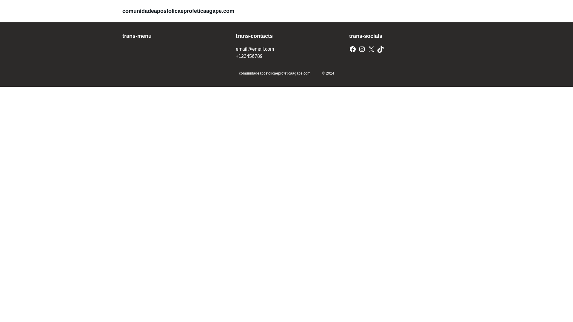 website screenshot of https://comunidadeapostolicaeprofeticaagape.com/