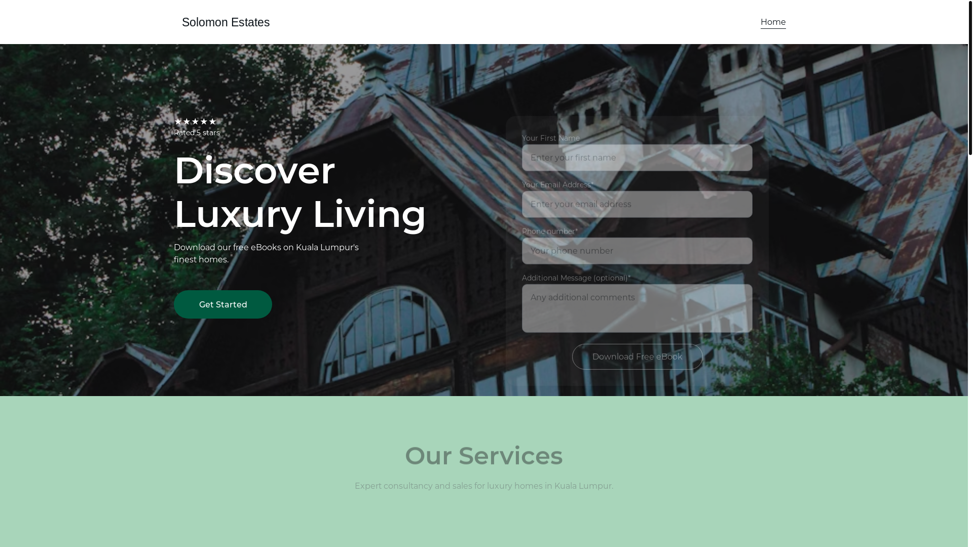 website screenshot of https://solomonestate.site/