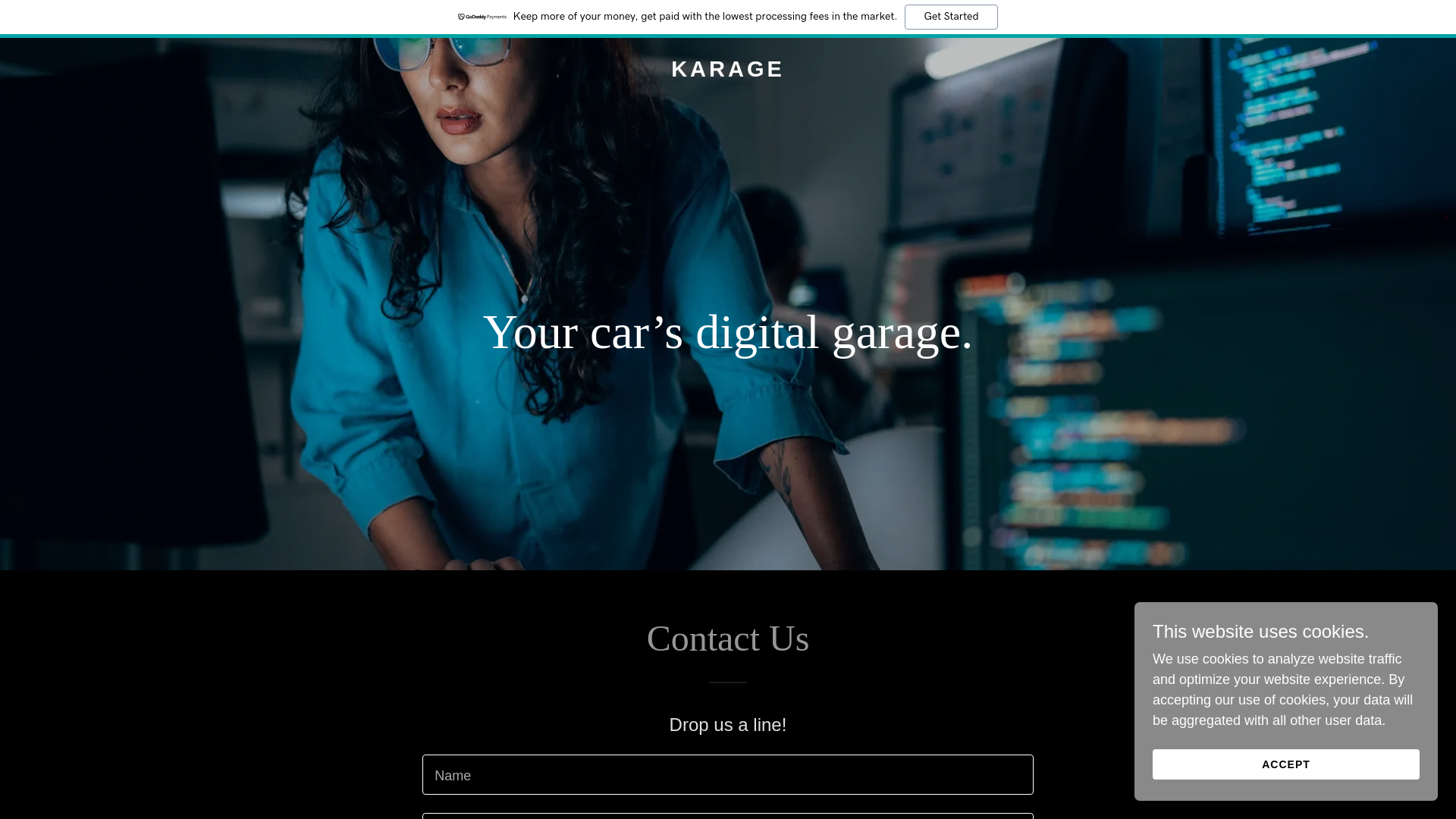 website screenshot of https://karage.app/