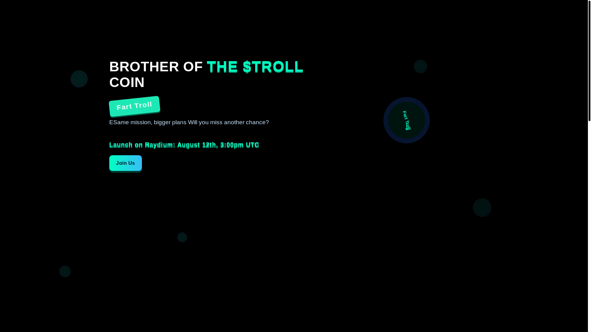 website screenshot of https://farttrollsolana.info/