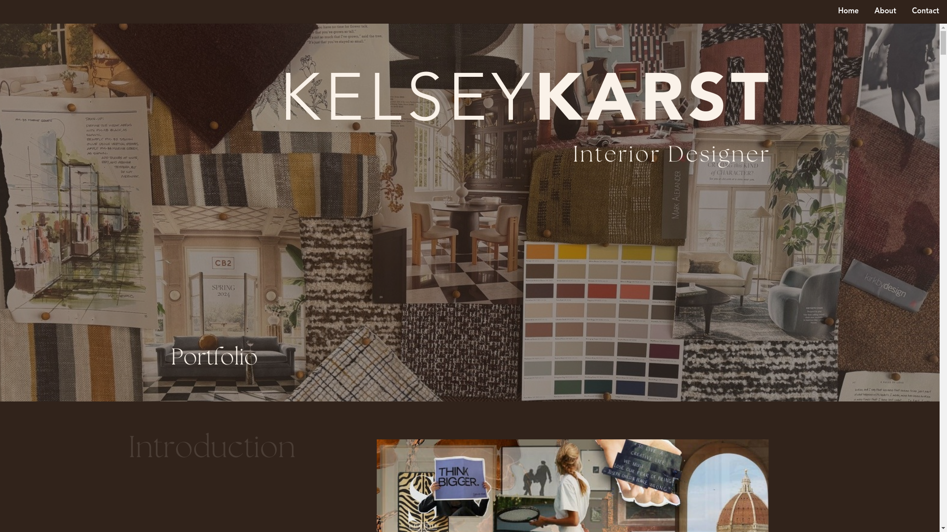 website screenshot of https://kelseykarstportfolio.com/