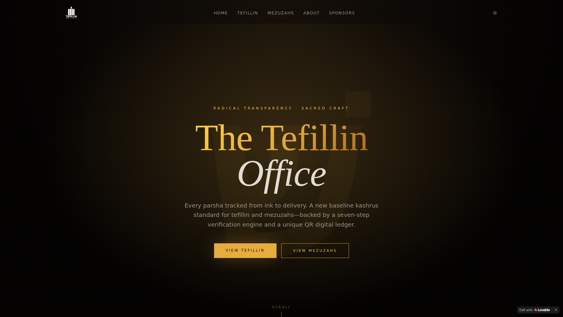 website screenshot of https://tefillinjourney.com/