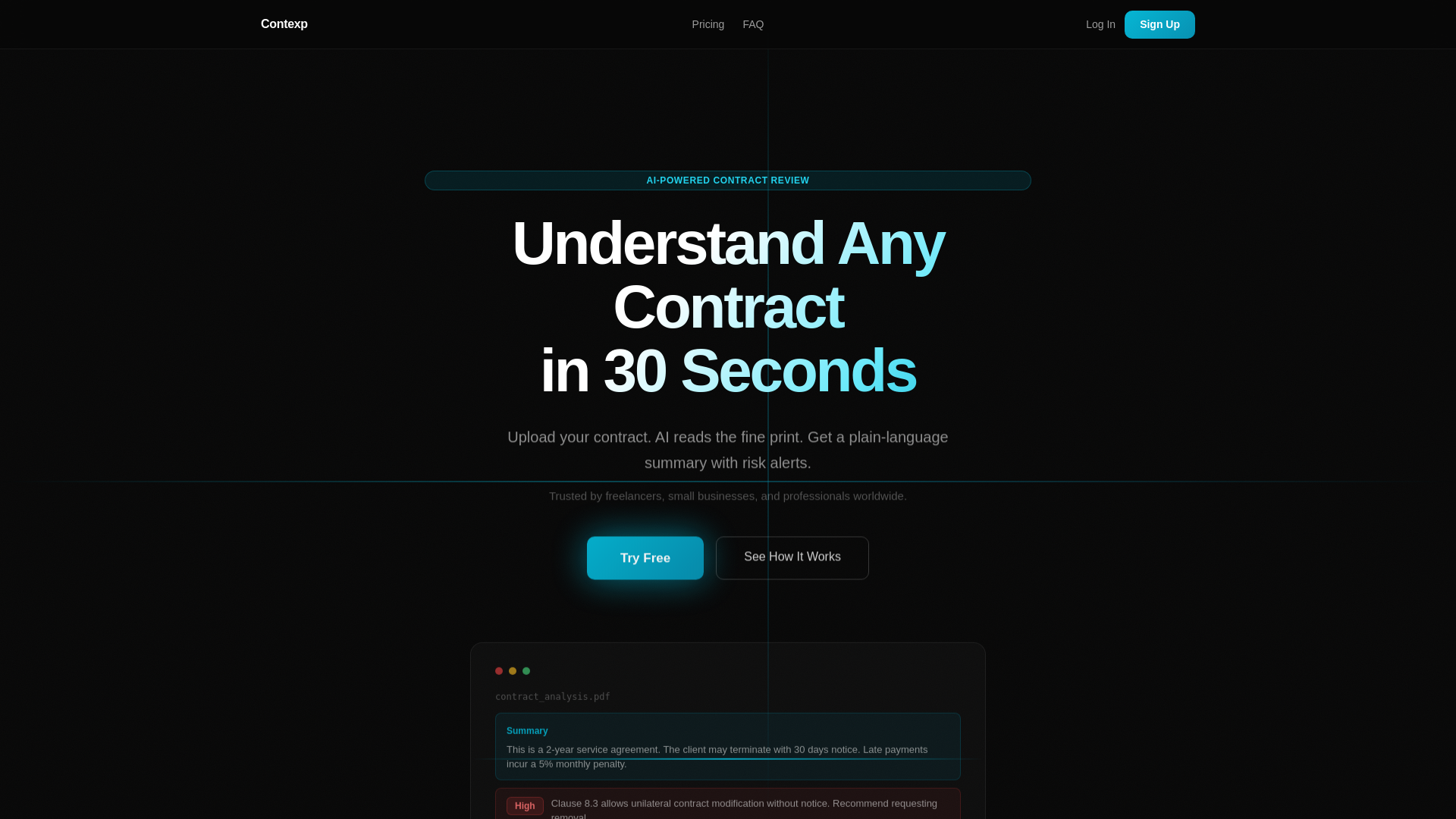 website screenshot of https://contexp.com/