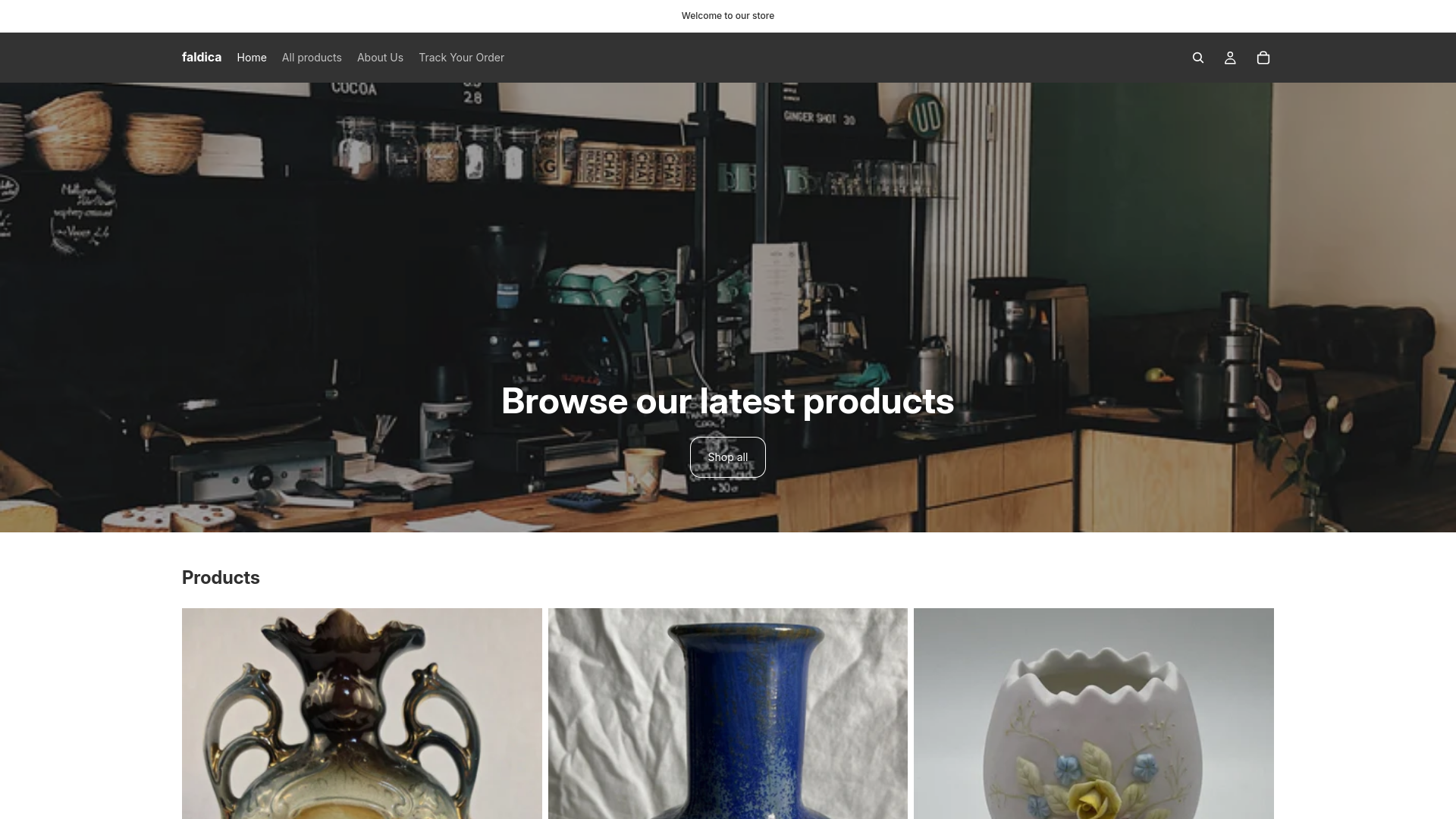 website screenshot of https://faldica.shop/