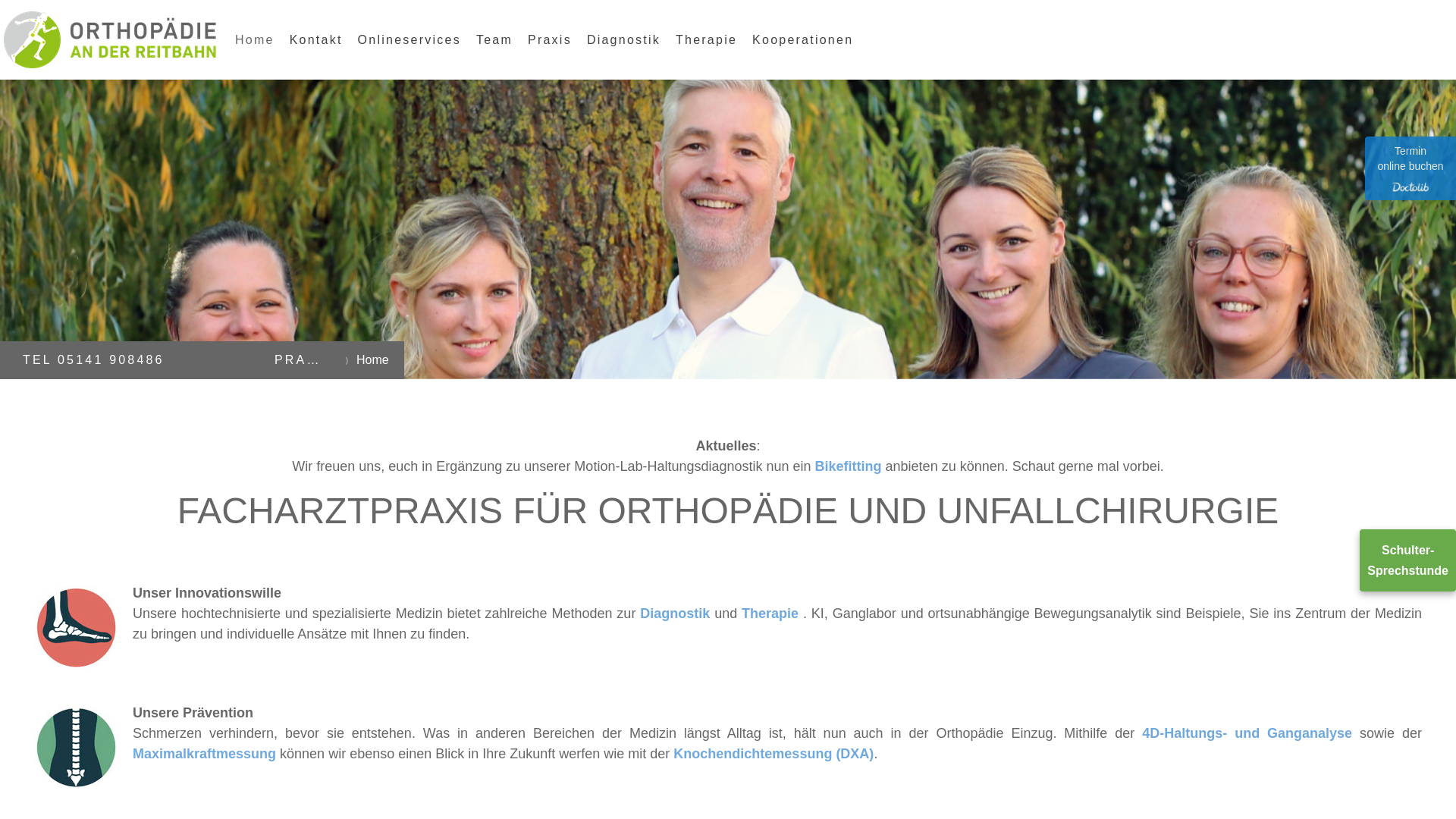 website screenshot of https://bikefitting-celle.de