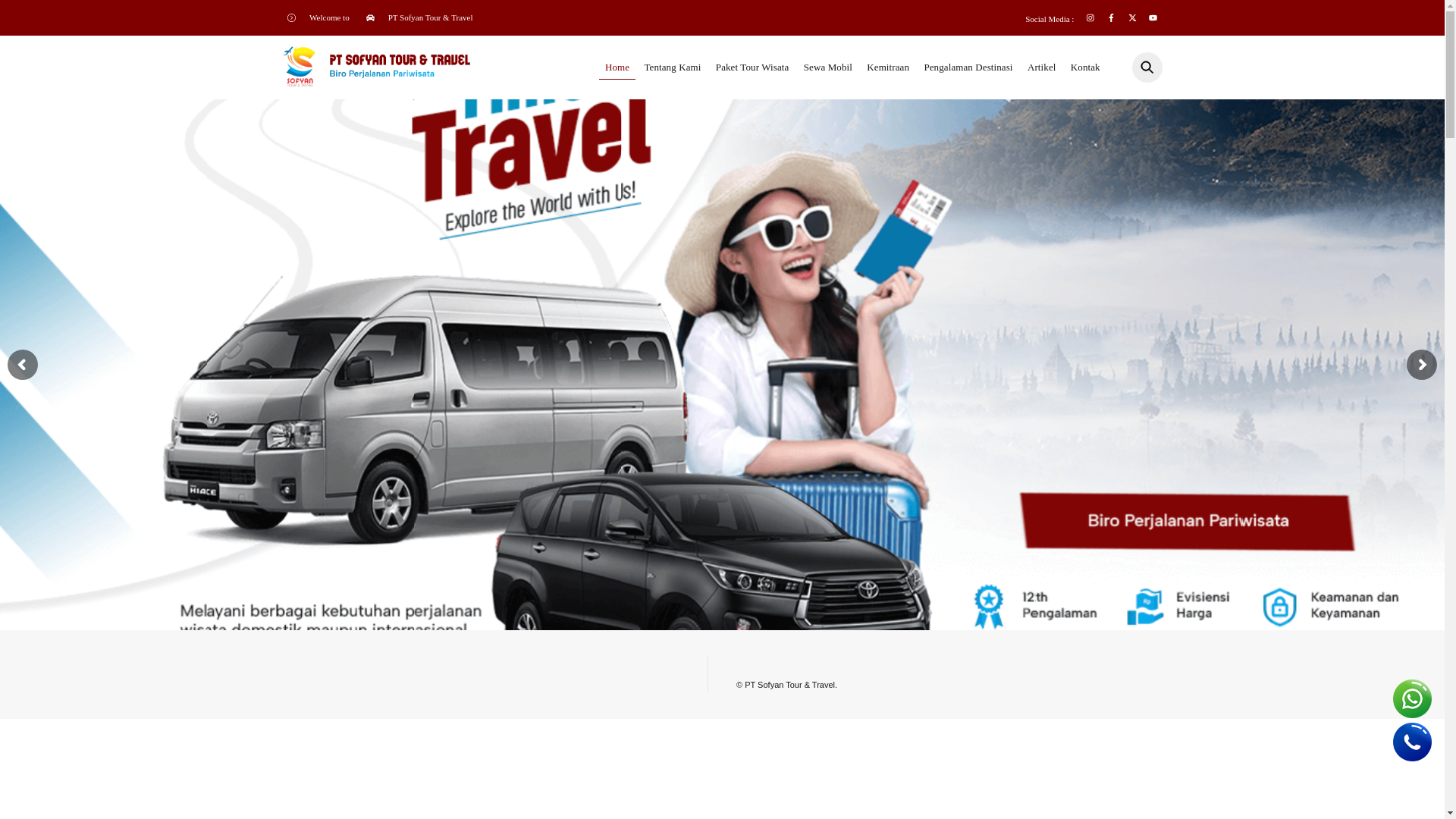 website screenshot of https://sofyantourandtravel.com/
