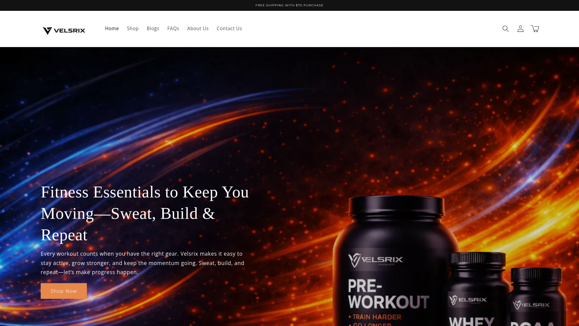 website screenshot of https://velsrix.com/