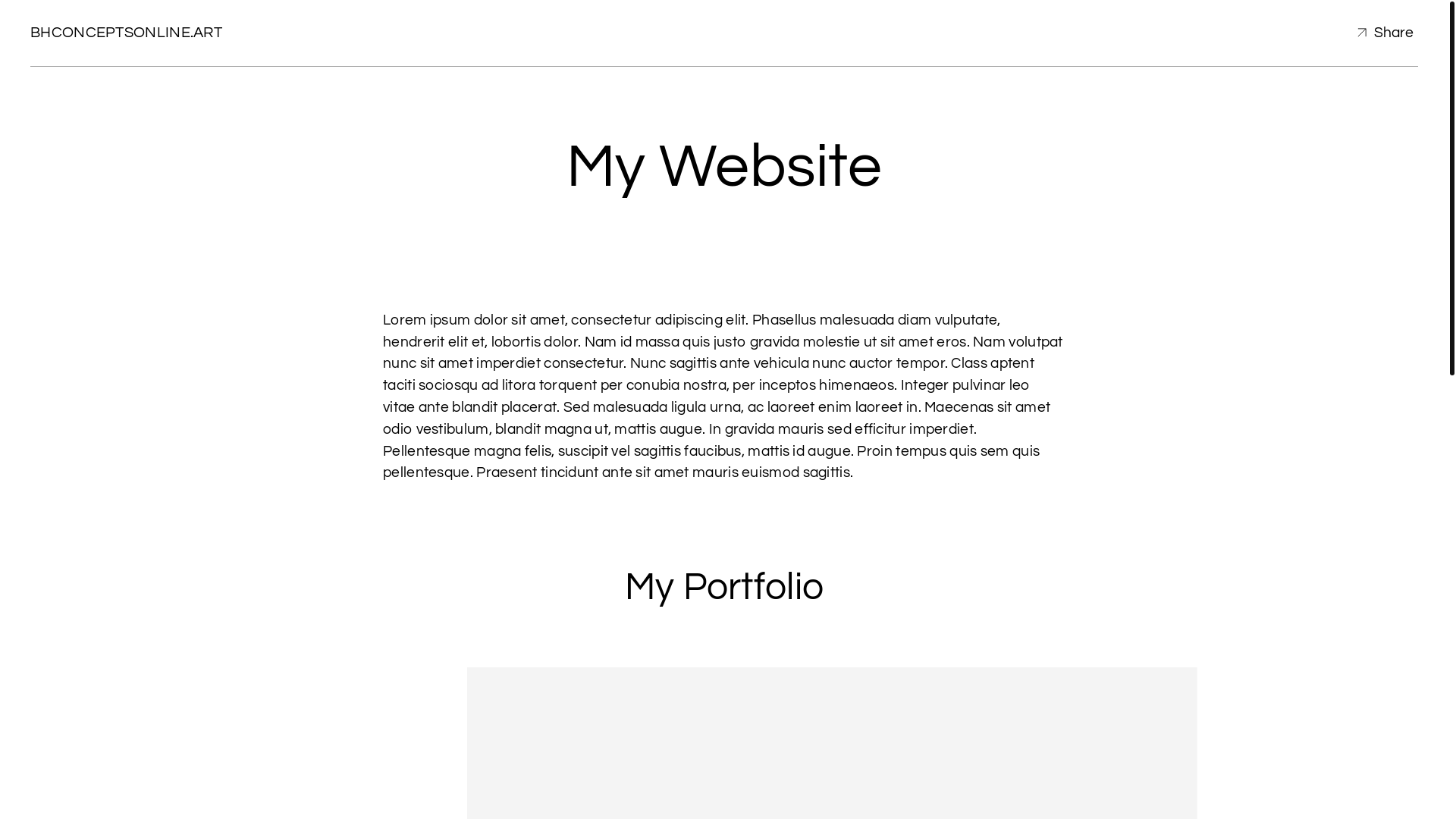 website screenshot of https://bhconceptsonline.art/