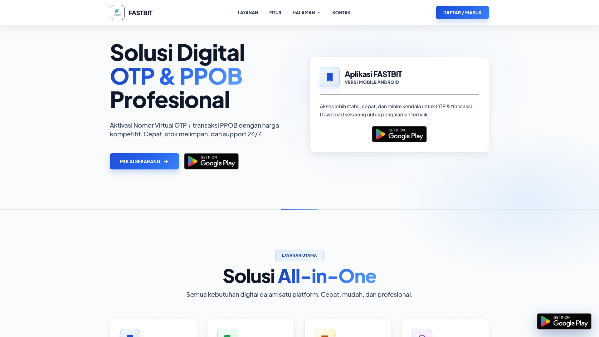 website screenshot of https://fastbit.tech