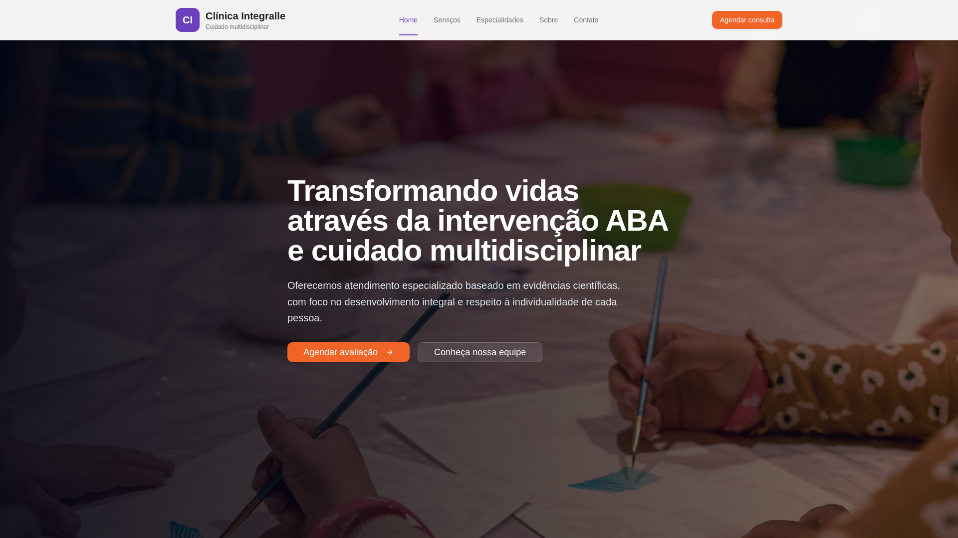 website screenshot of https://clinintegralle.com.br/