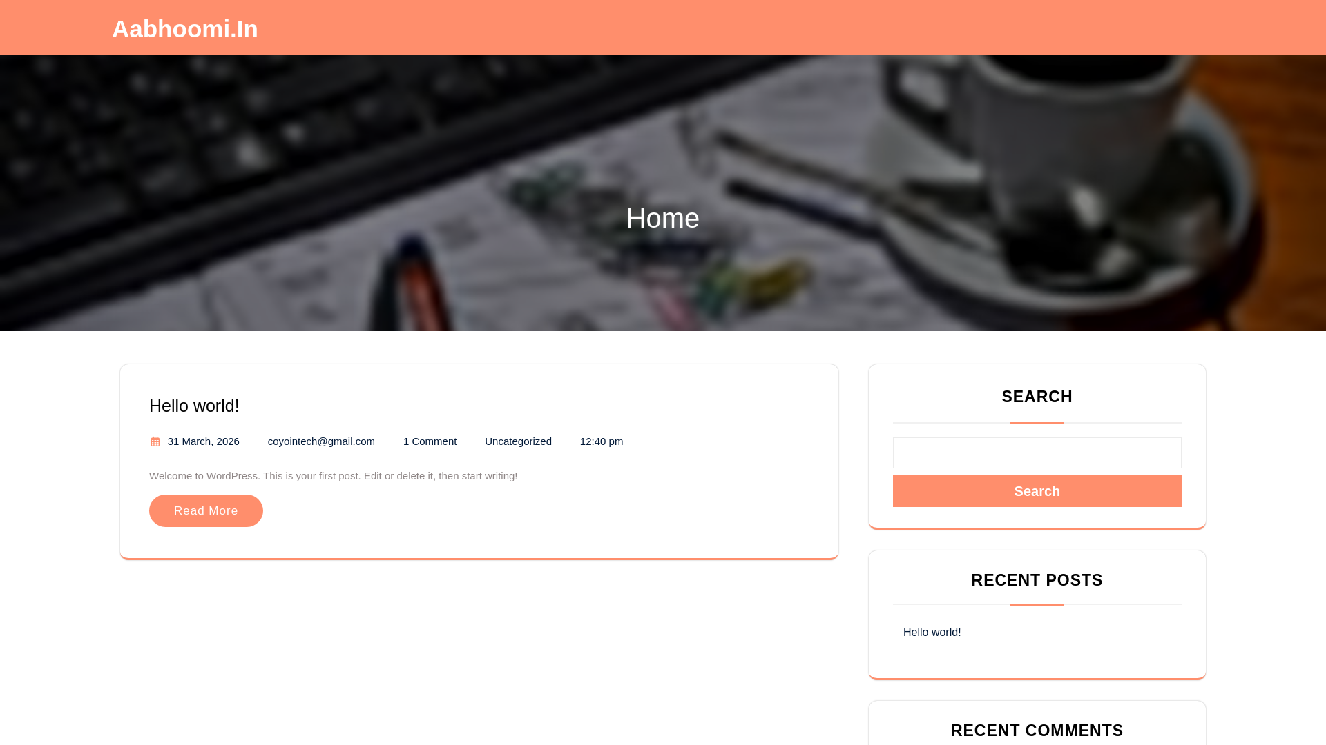 website screenshot of https://aabhoomi.in/
