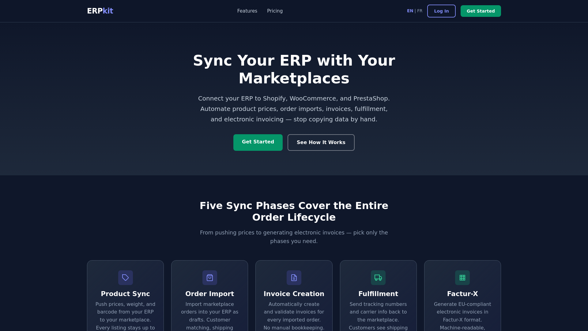 website screenshot of https://erpkit-marketing.pages.dev/