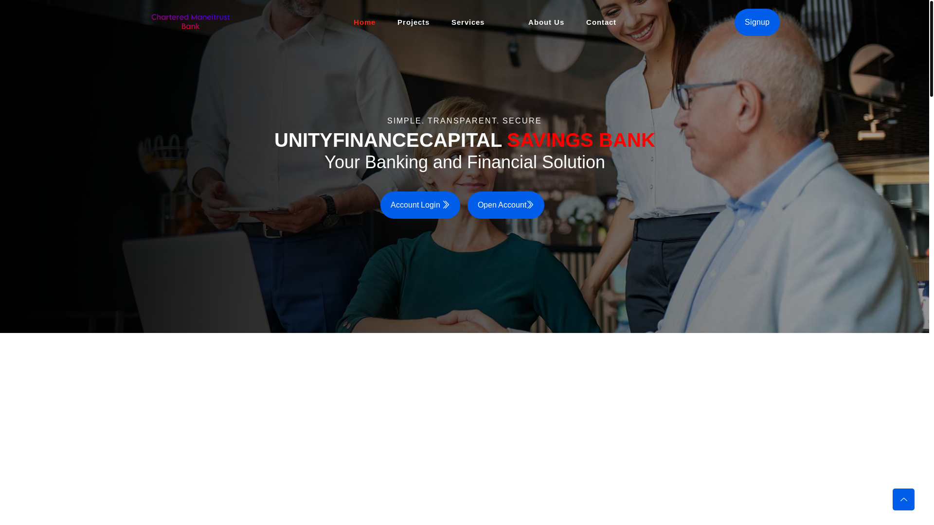 website screenshot of https://unityfinancecapitals.info/