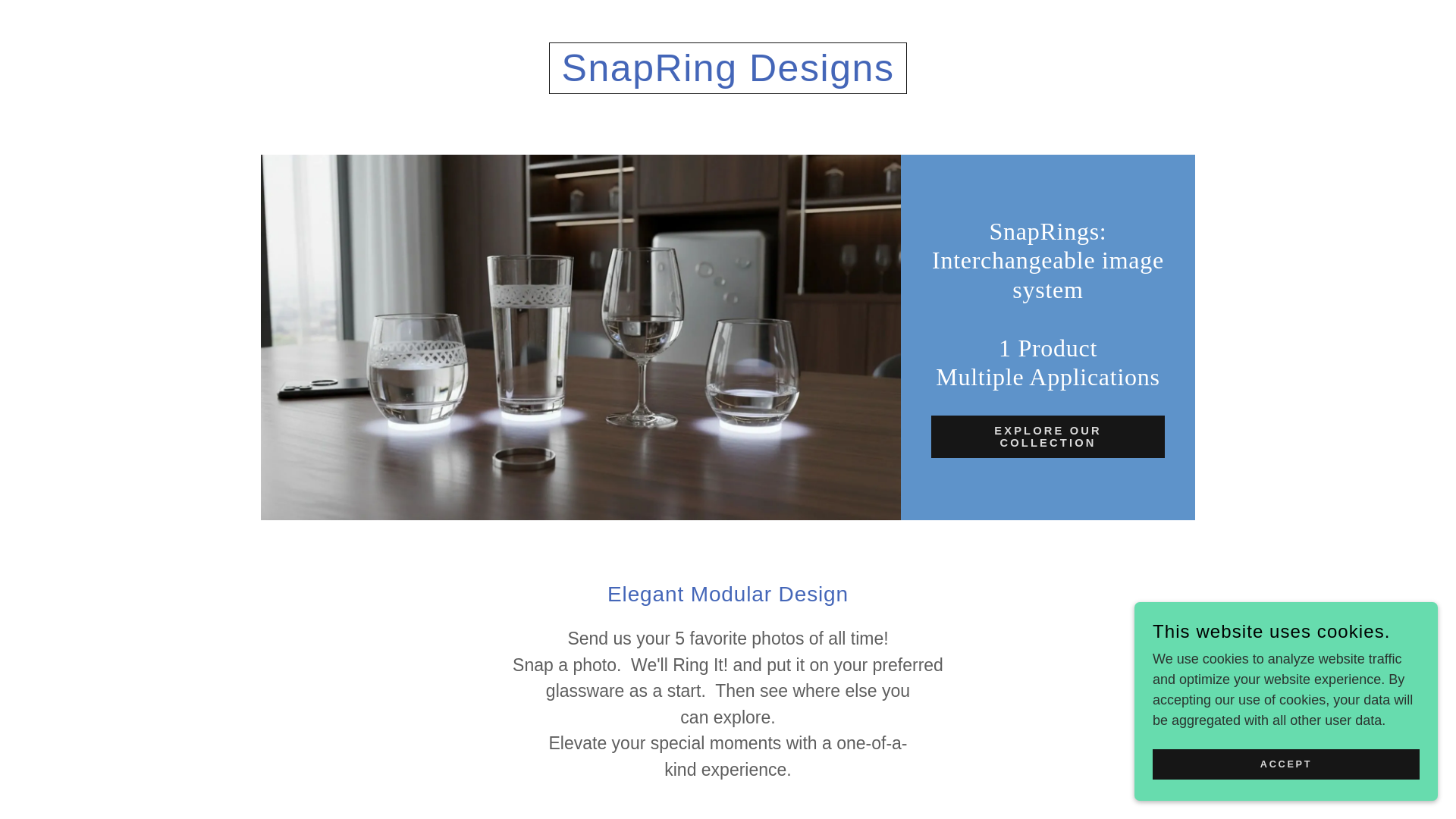 website screenshot of https://snapringdesigns.com/