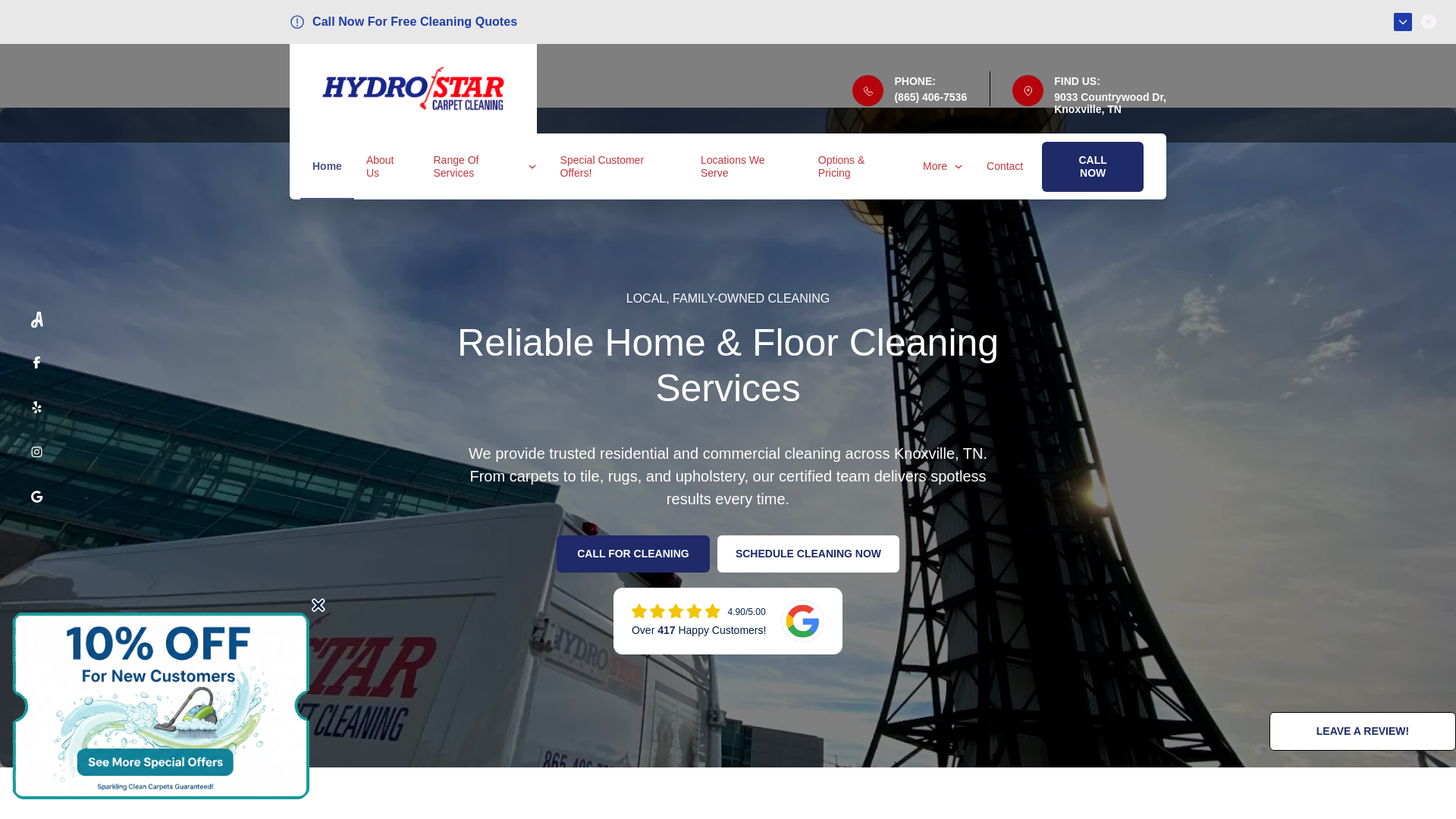 website screenshot of https://gethydrostarservices.com/