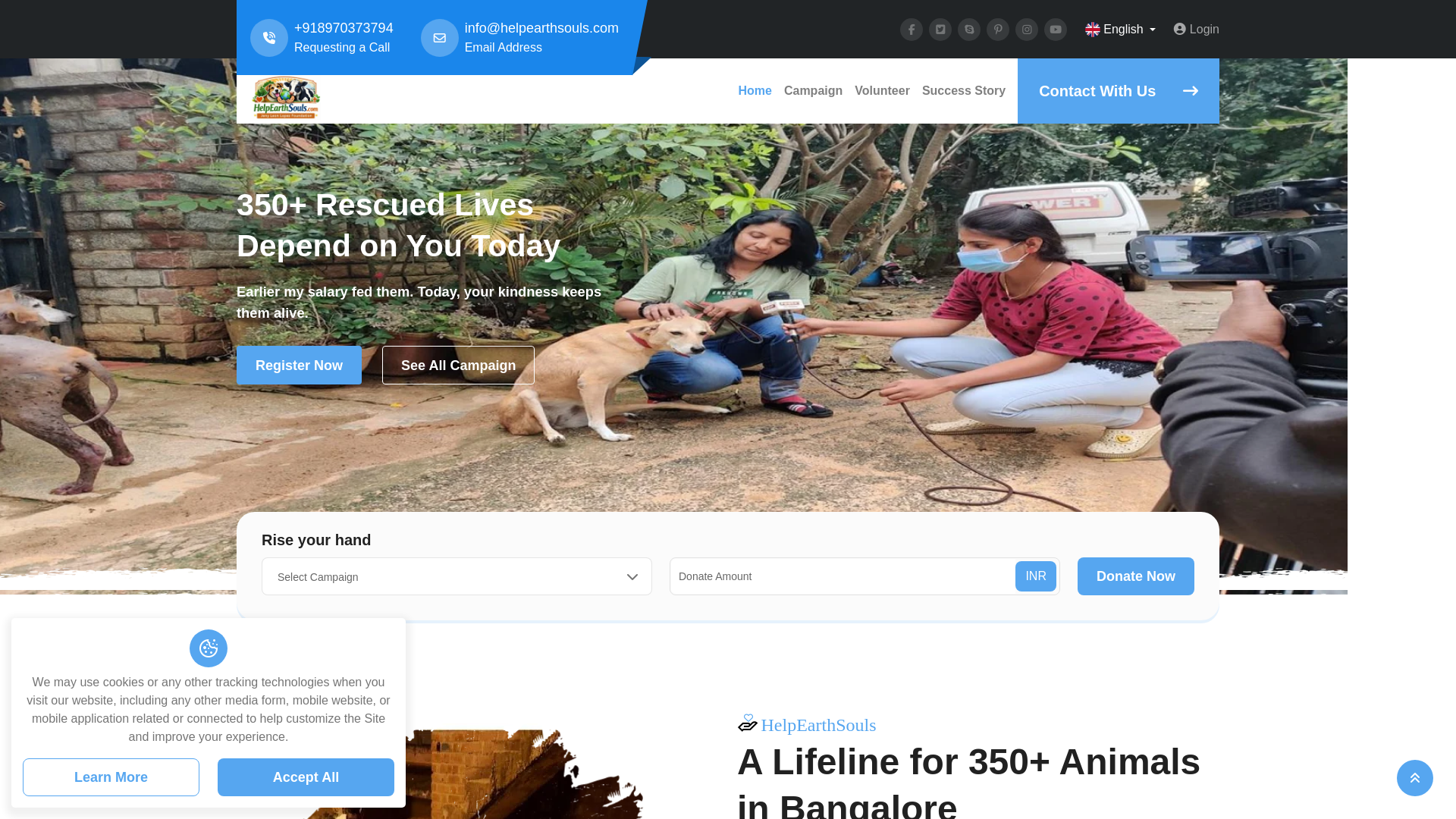 website screenshot of https://helpearthsouls.com/