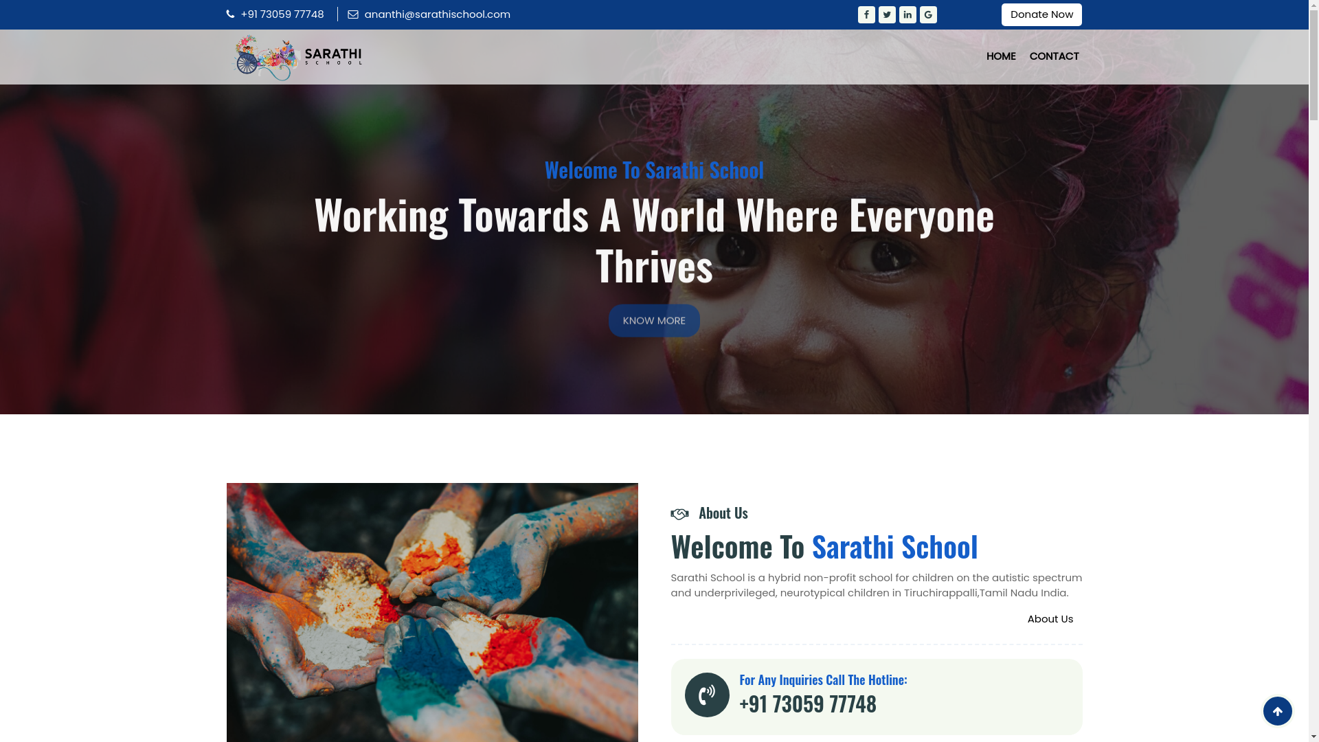 website screenshot of https://thesarathischool.com/