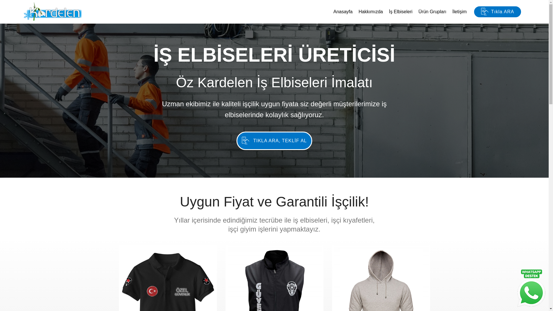 website screenshot of https://ozkardestekstil.com/