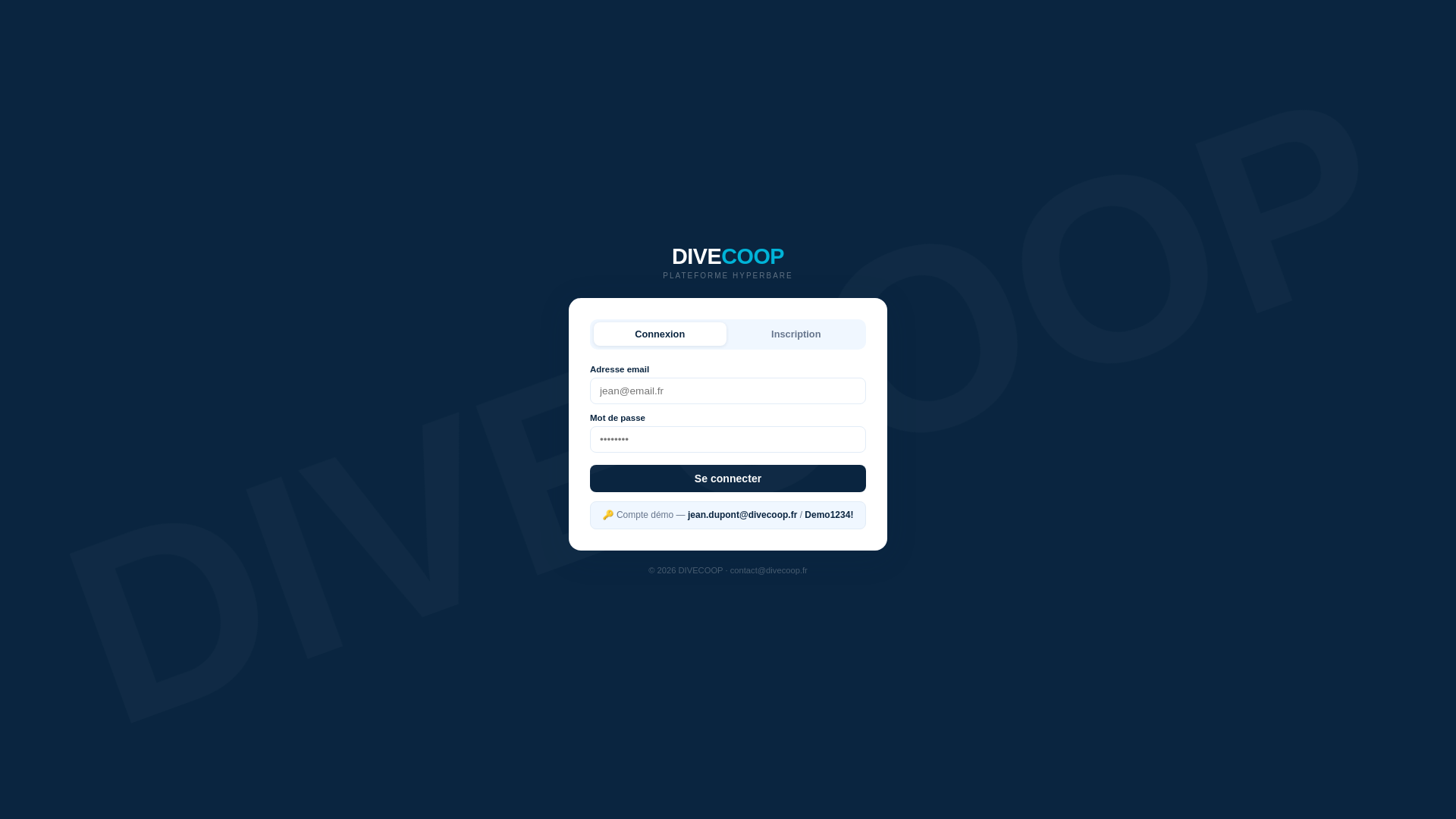 website screenshot of https://divecoop.fr/