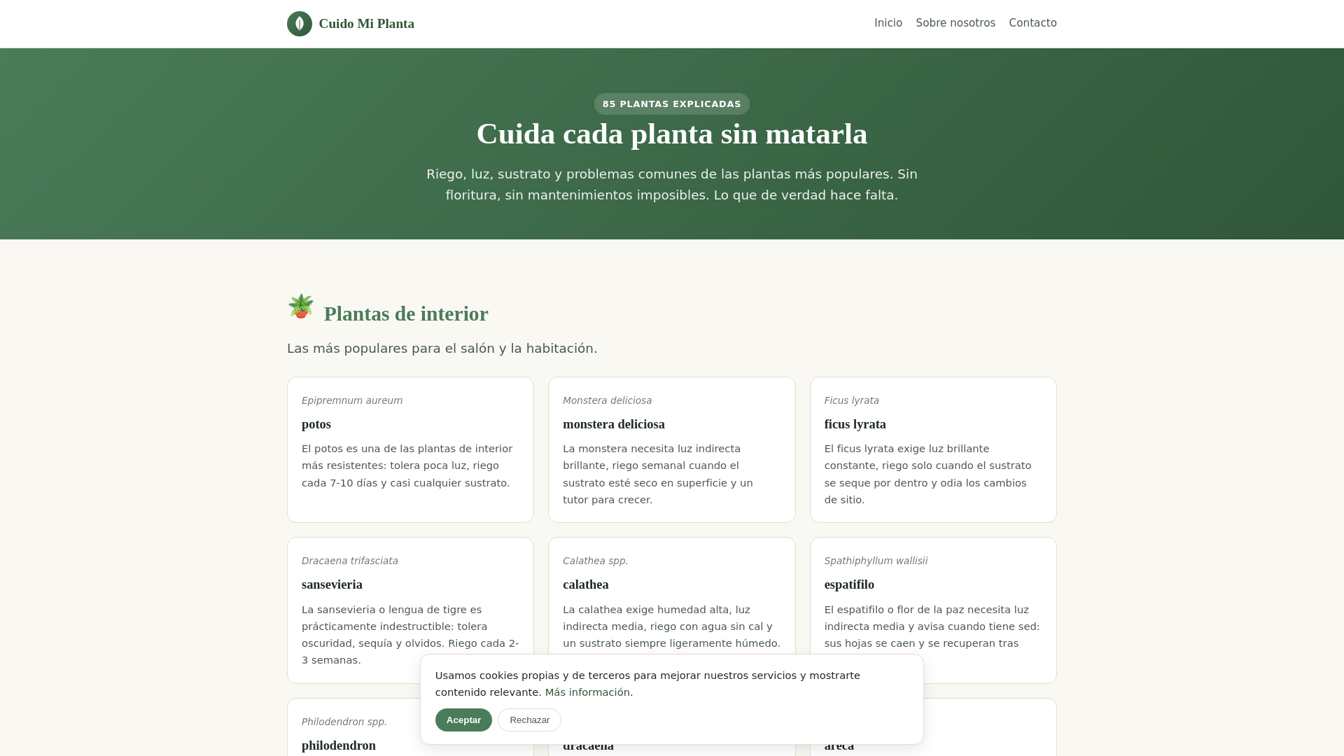 website screenshot of https://cuidodemiplanta.com/