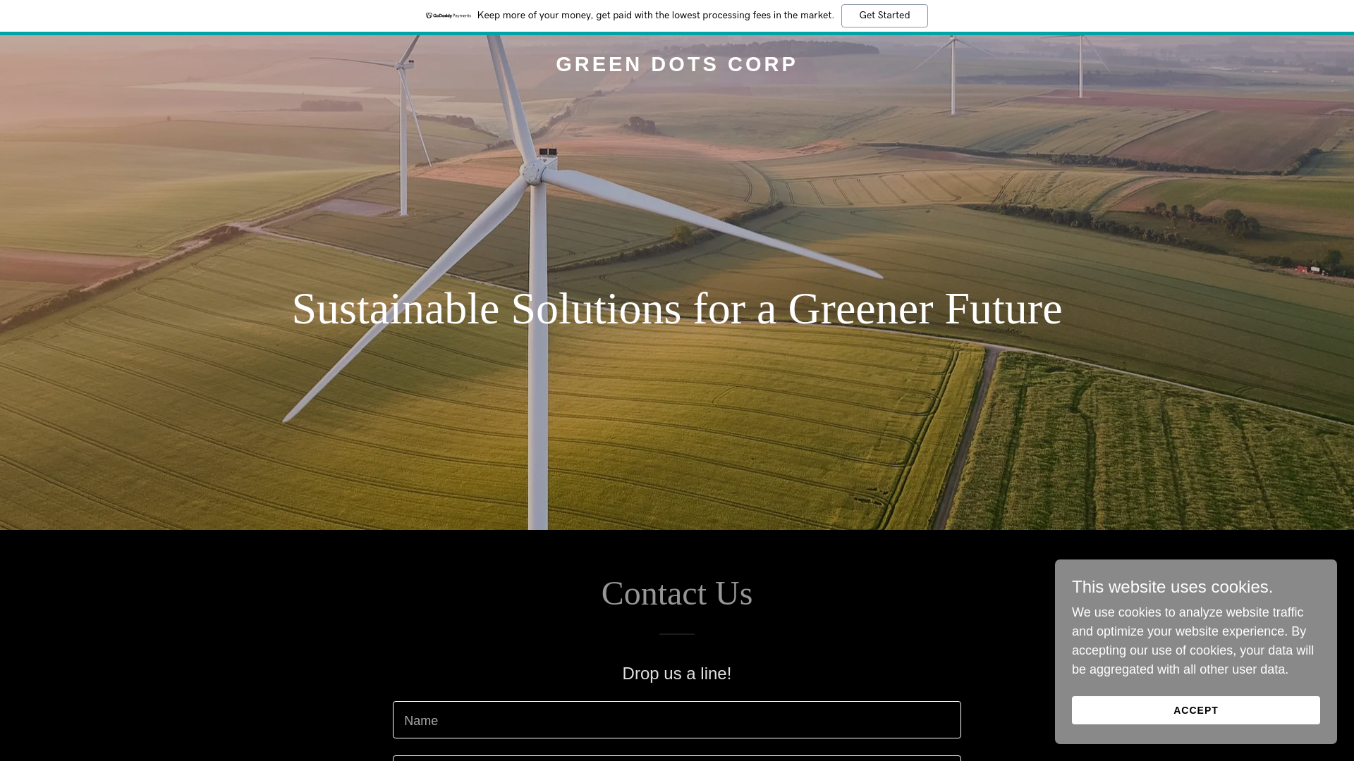 website screenshot of https://greendotscorp.com/