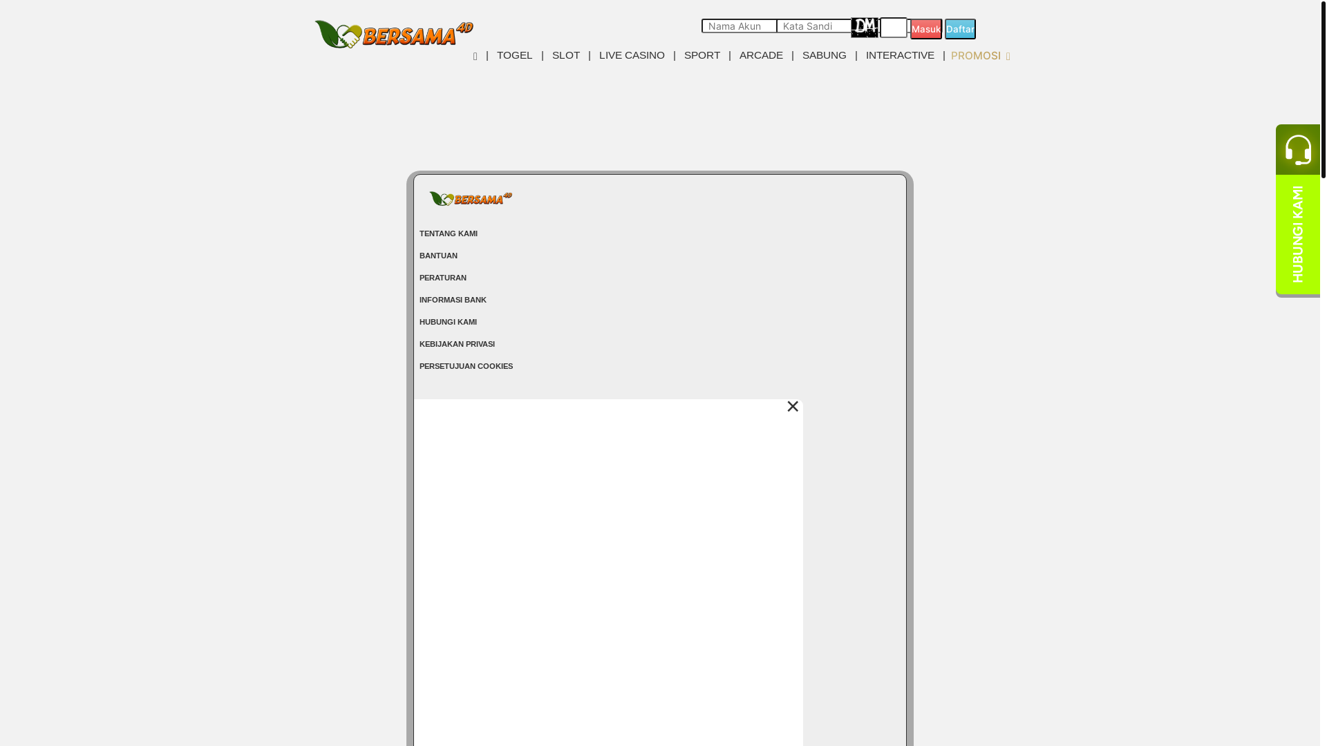 website screenshot of https://bersama4d2344.com/