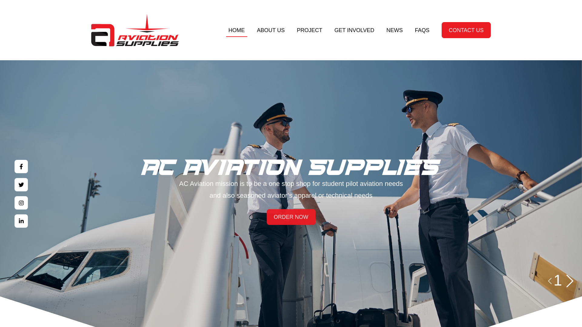 website screenshot of https://acaviationsupplies.com