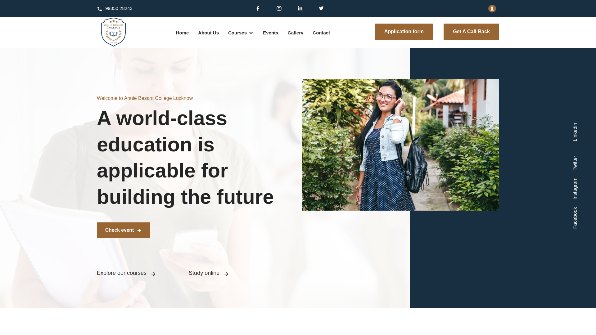 website screenshot of https://anniebesantcollege.com/
